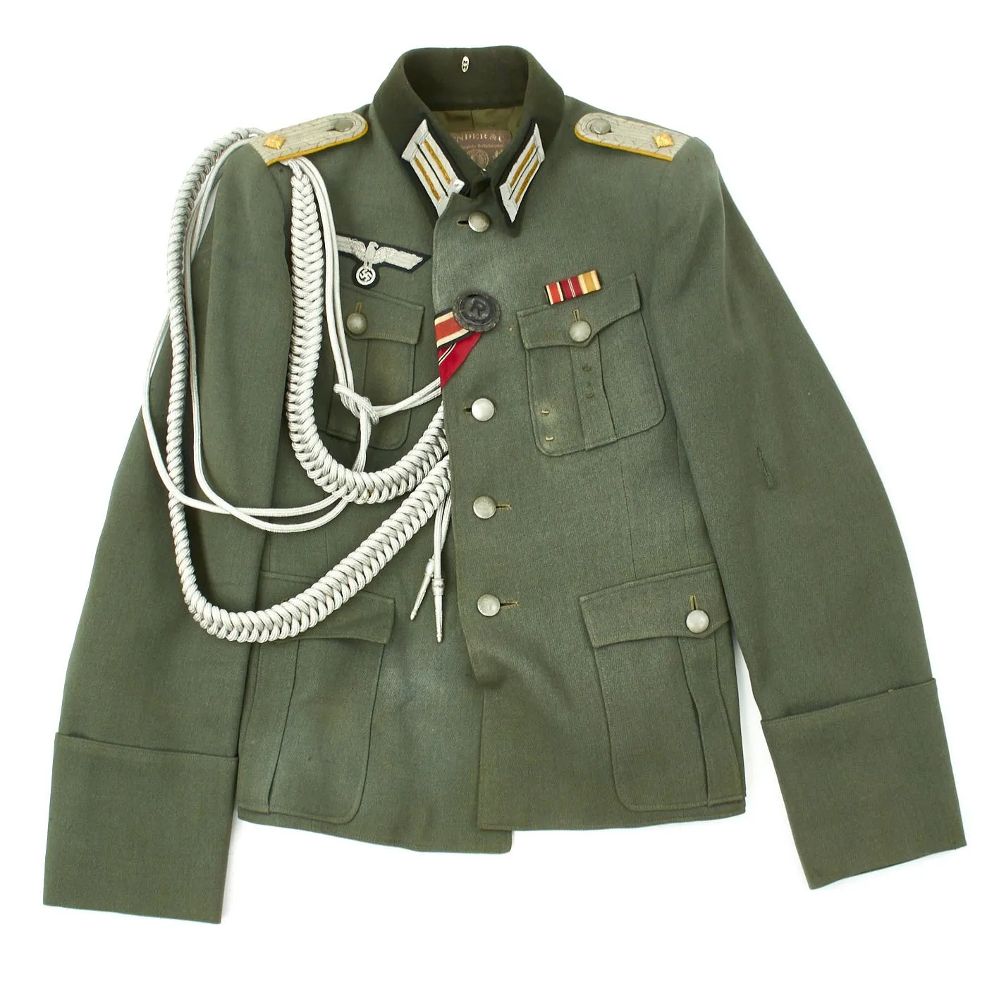 Original German WWII Cavalry Officer Waffenrock Tunic by Bender of Stuttgart