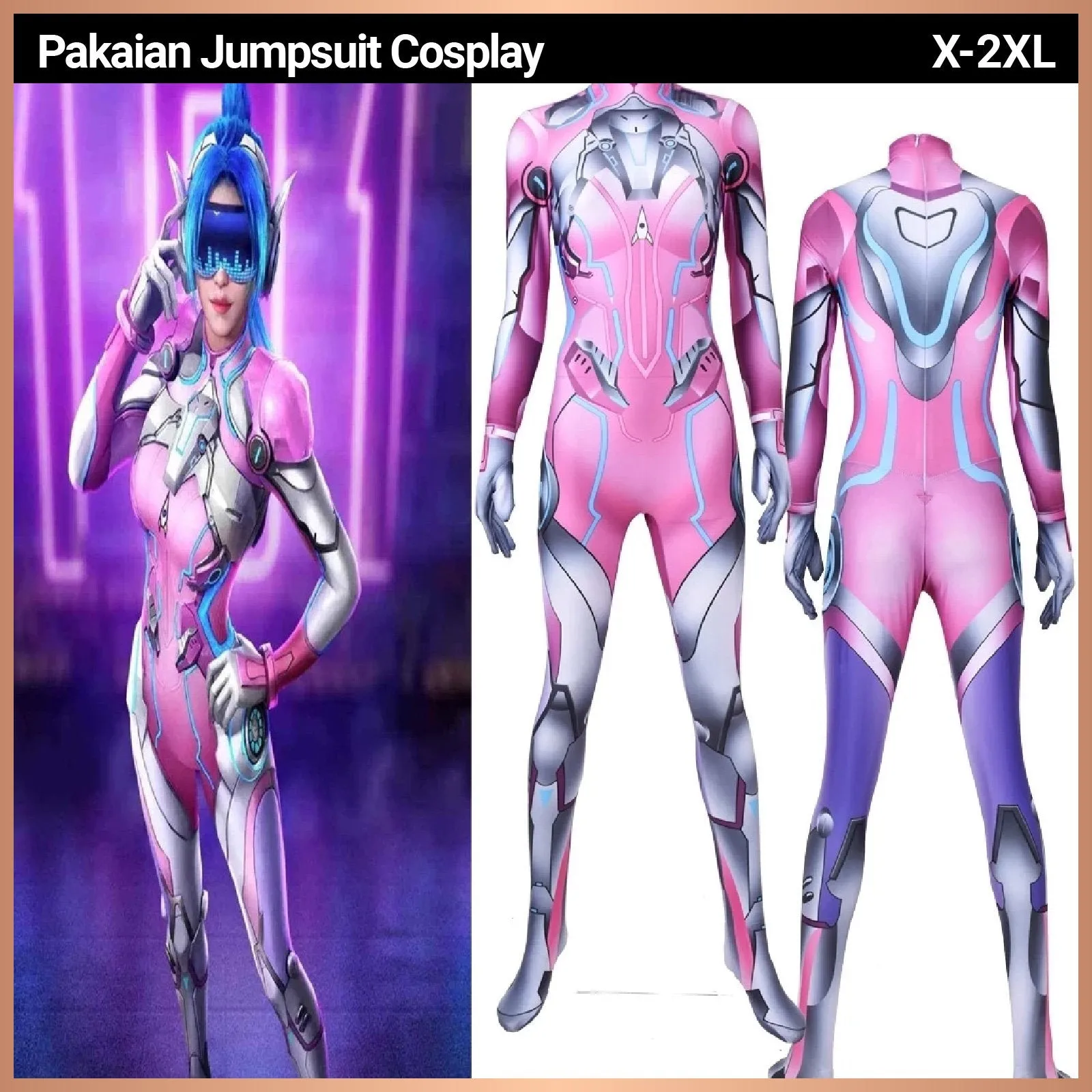 Overwatch' Rocket Girl Futuristic Jumpsuit Cosplay