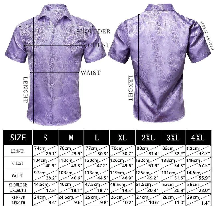 Pale Lilac Solid Men's Short Sleeve Shirt