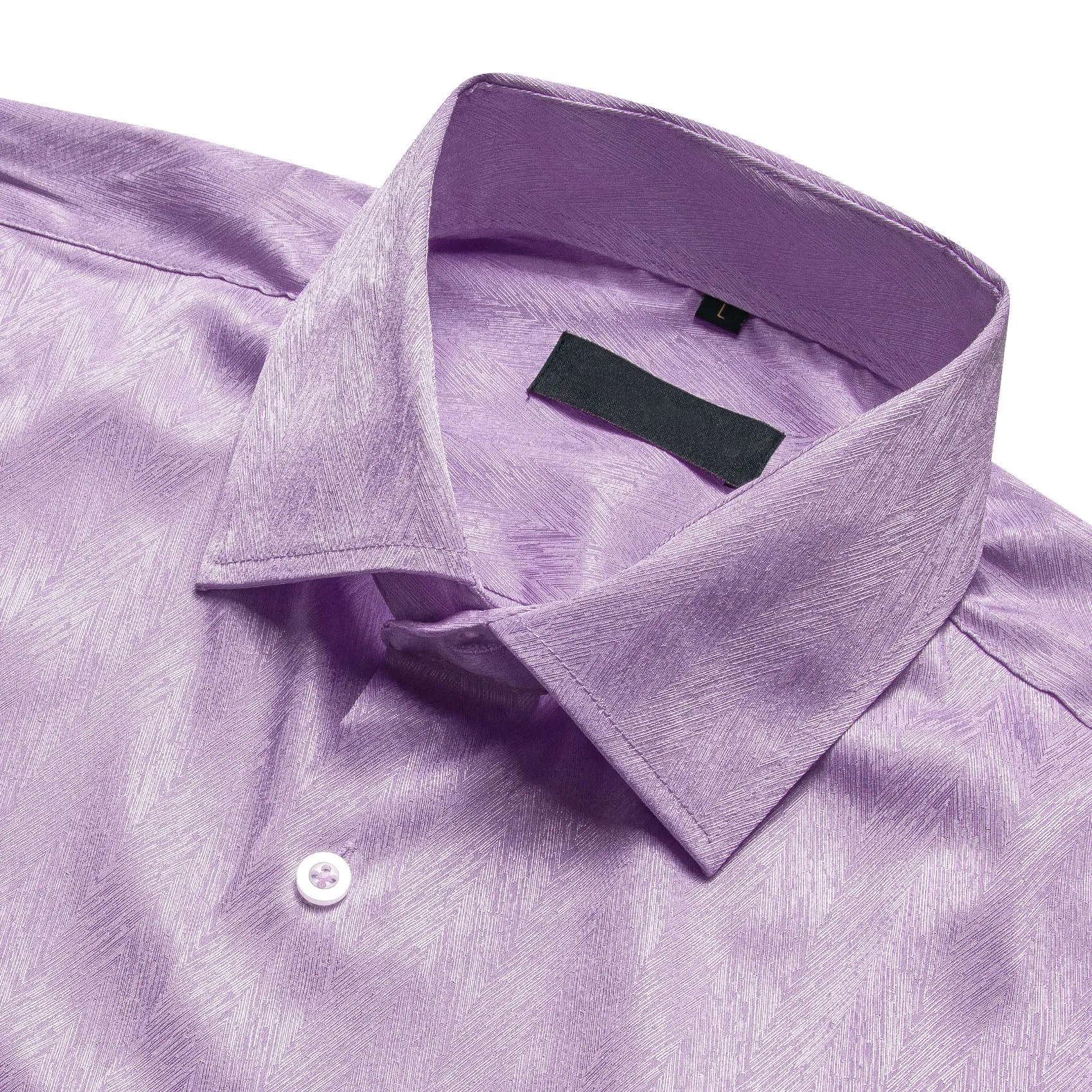 Pale Lilac Solid Men's Short Sleeve Shirt