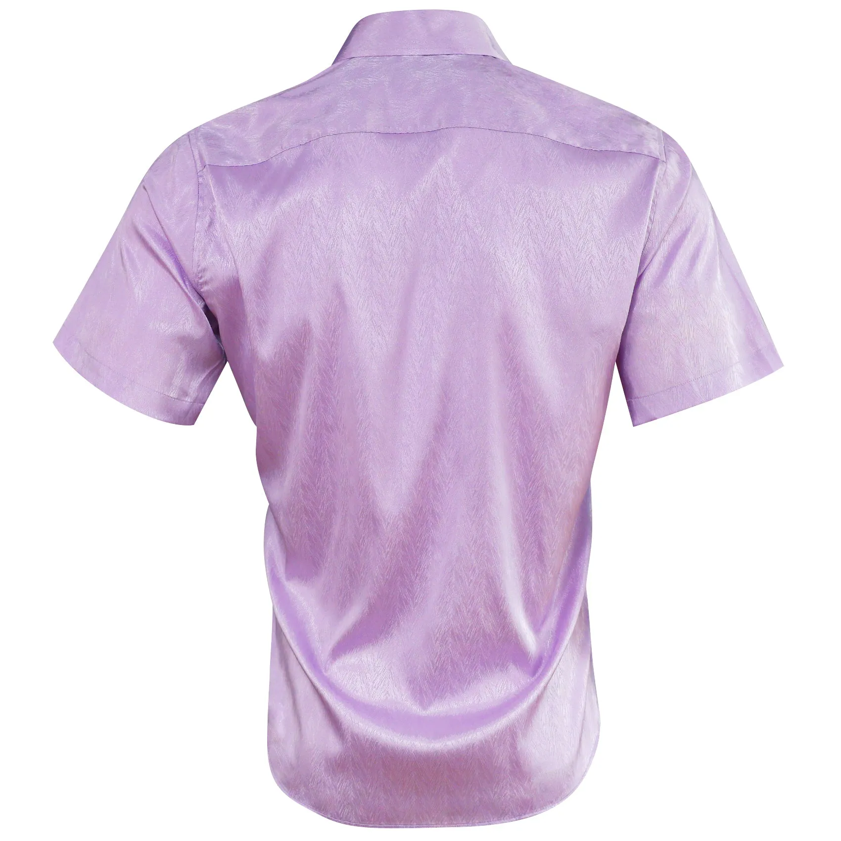 Pale Lilac Solid Men's Short Sleeve Shirt