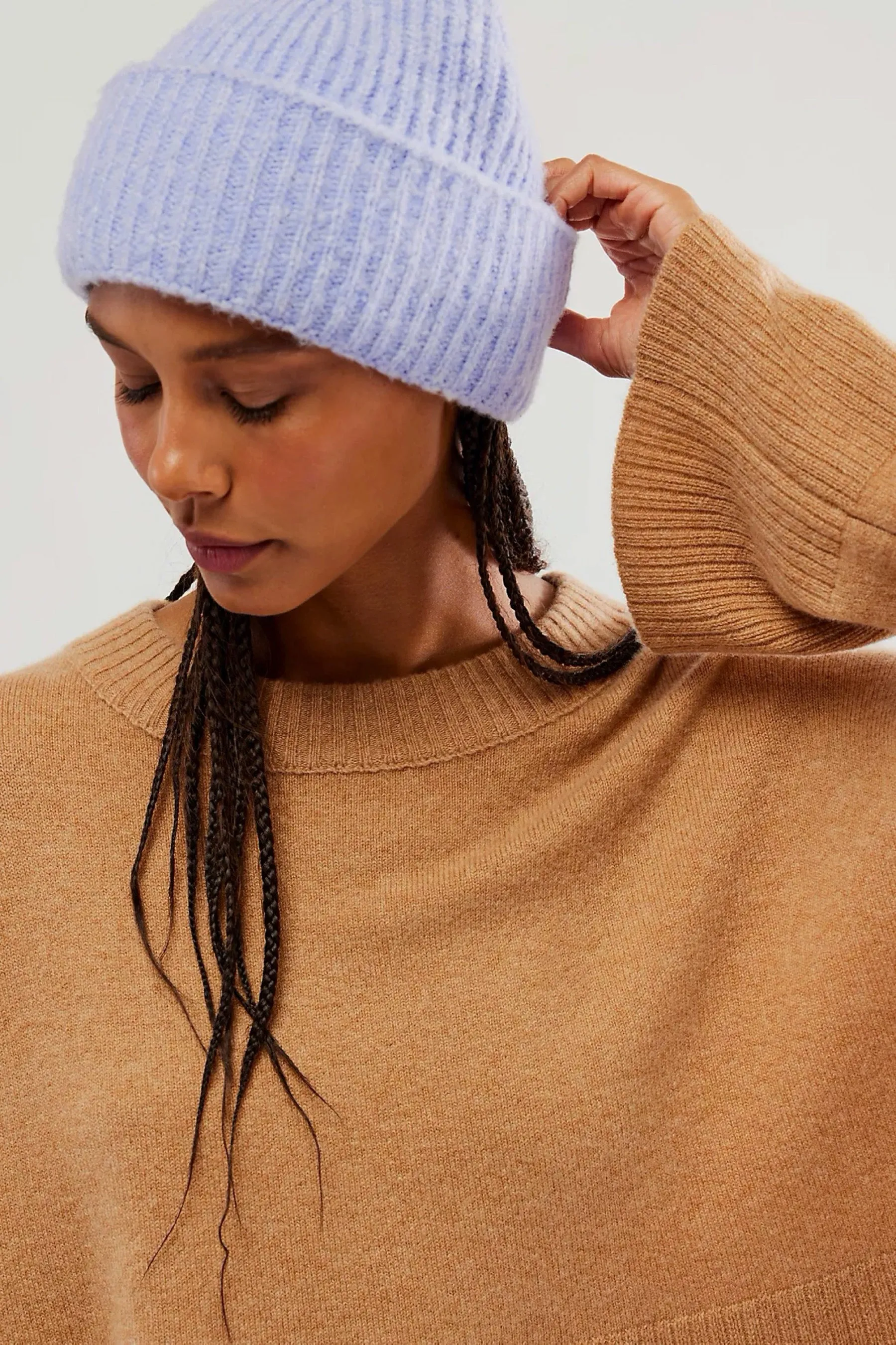 Periwinkle Marled Harbor Ribbed Beanie