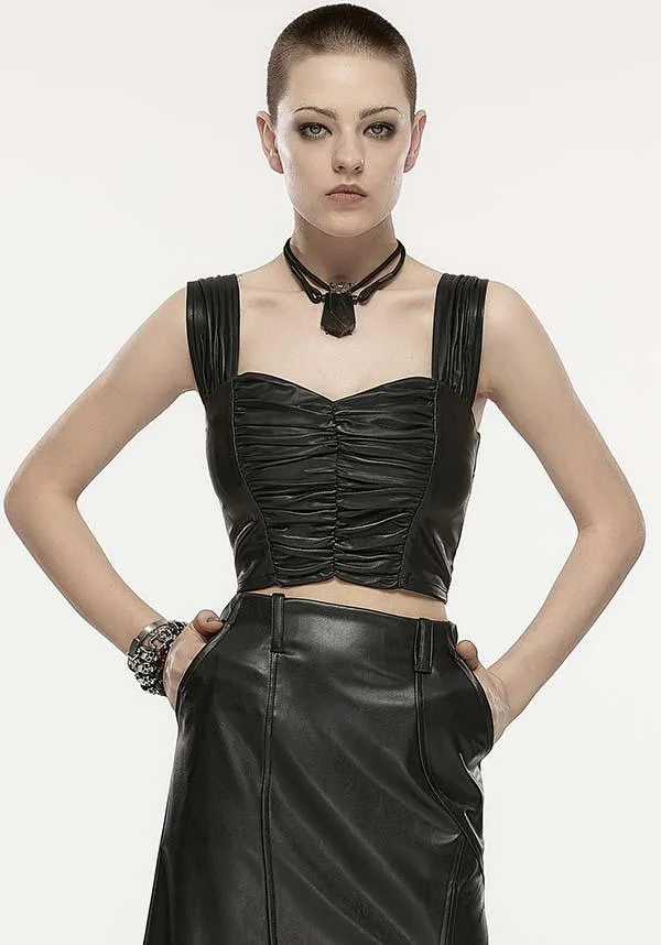 Pleated Faux Leather | TOP*