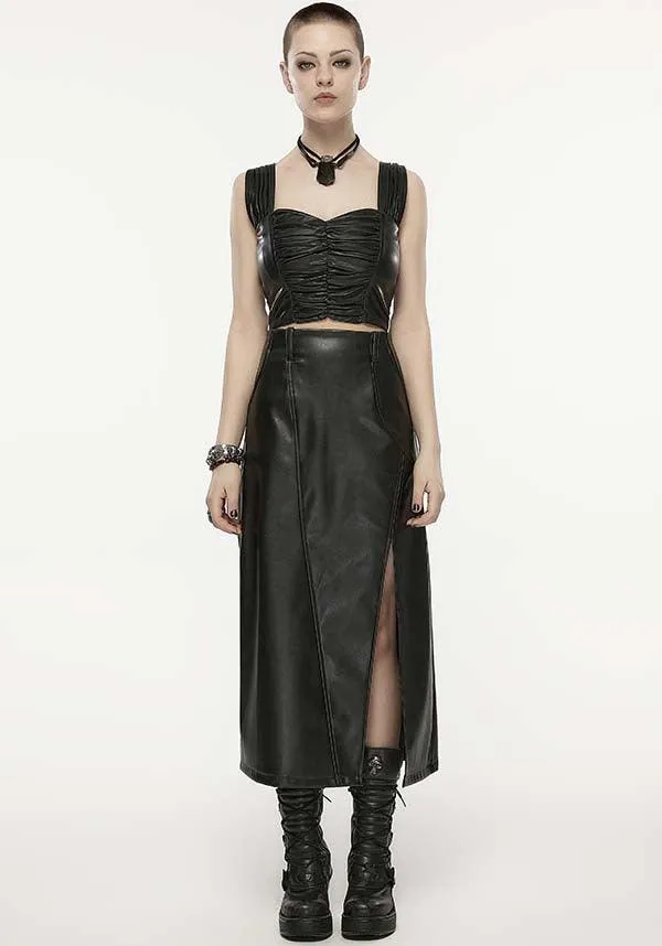 Pleated Faux Leather | TOP*