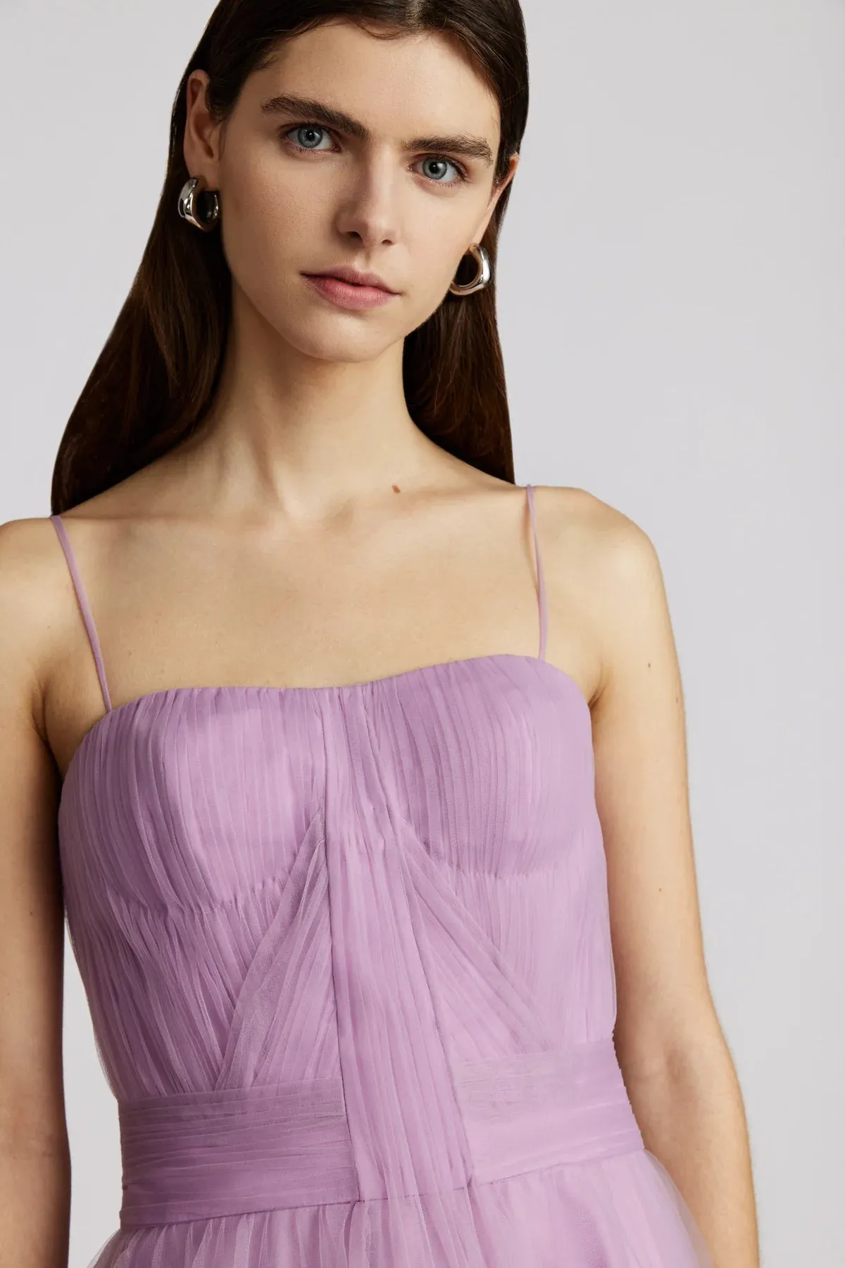 Pleated Tulle Dress - Lilac