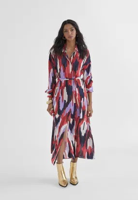 Printed shirt dress