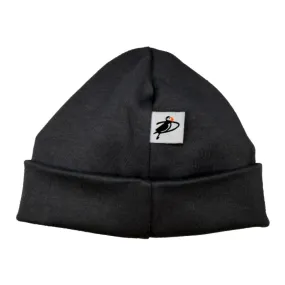 Puffin Gear Organic Cotton Infant Beanie - Black (6M, 3-6 Months)