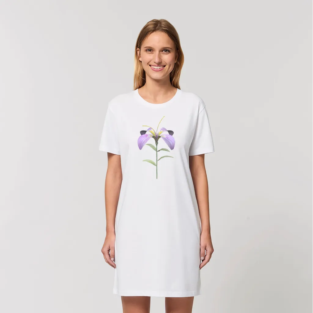 PurpleFlower2 Organic T-Shirt Dress