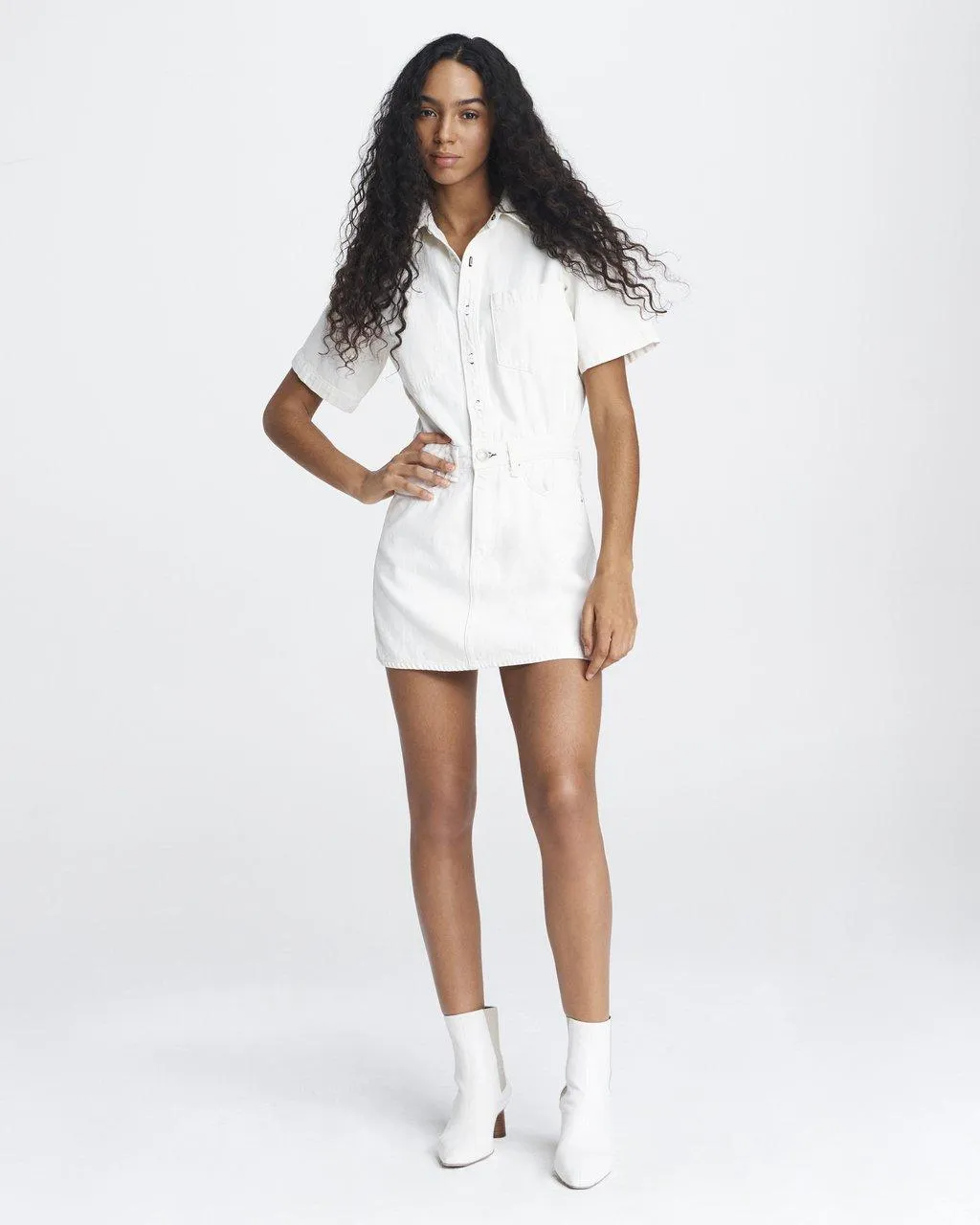 Rag & Bone - All In One Shirt Dress in Off White