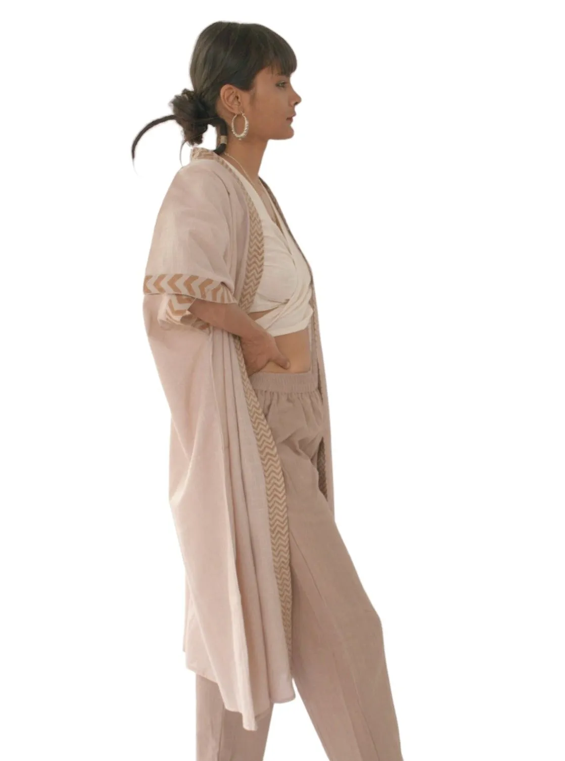 Raw Cotton Dusty Rose Kimono