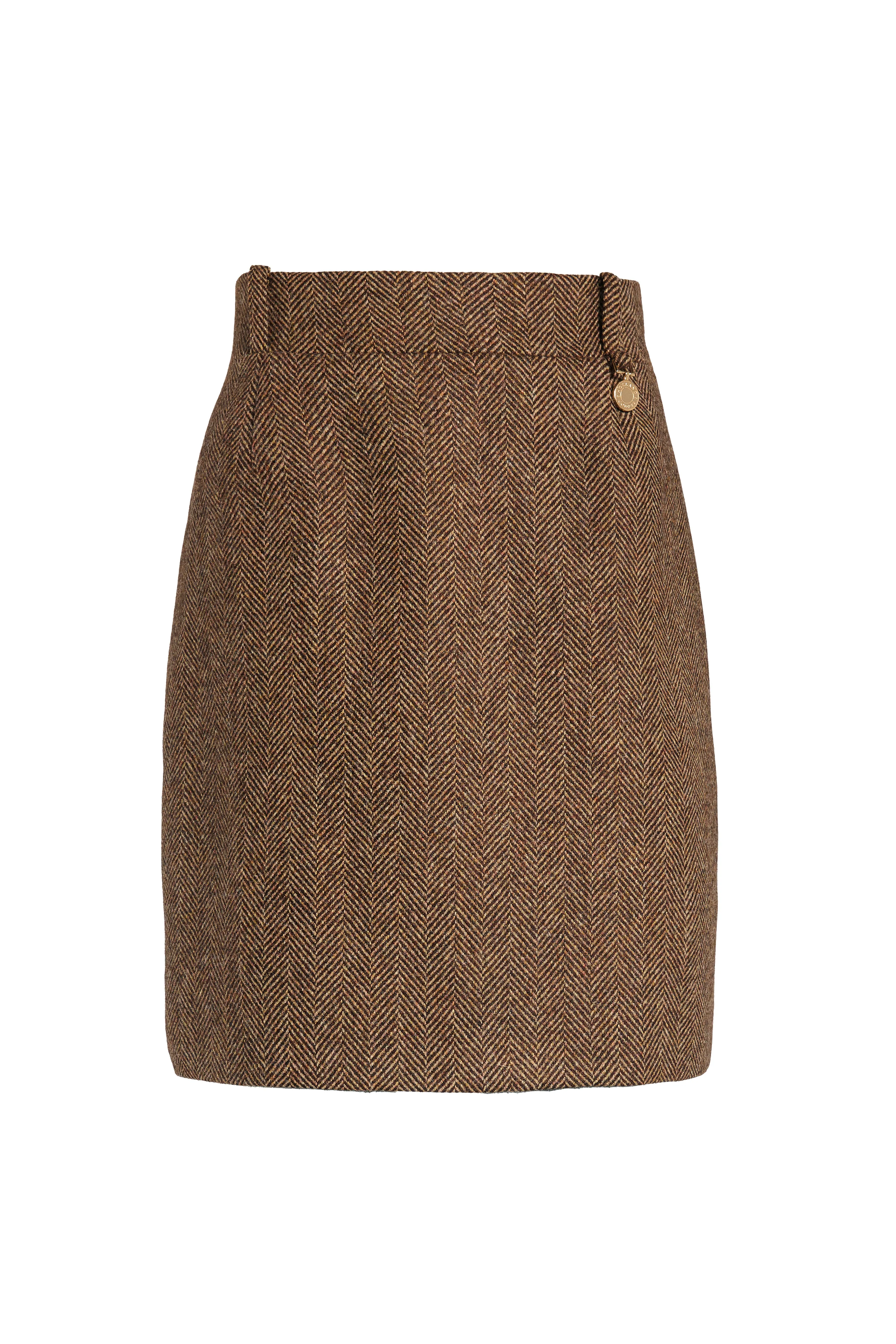 Regency Skirt (Large Scale Brown Herringbone)