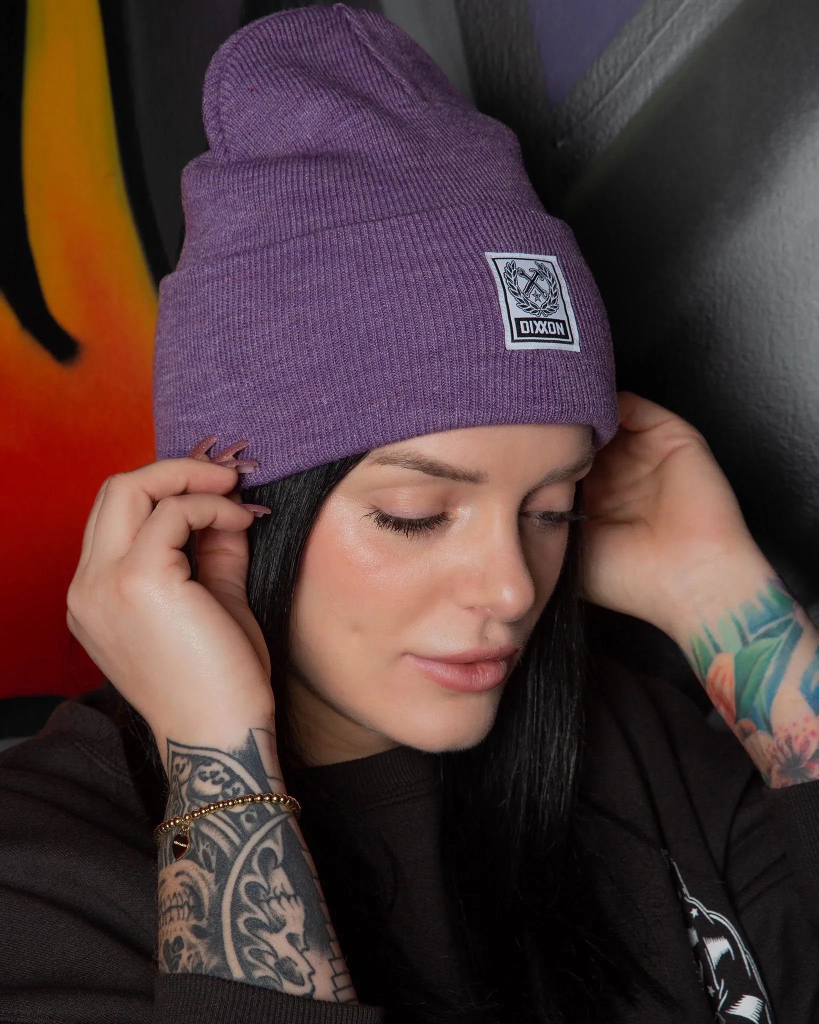 Ribbed Beanie - Purple