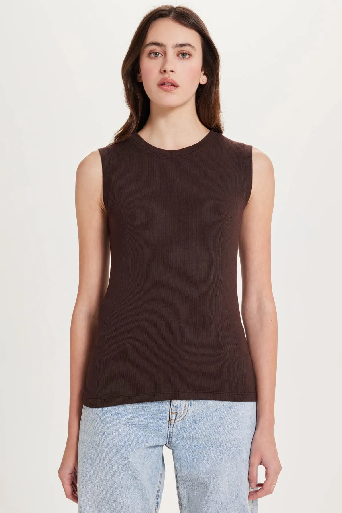 Ribbed Sleeveless Tee