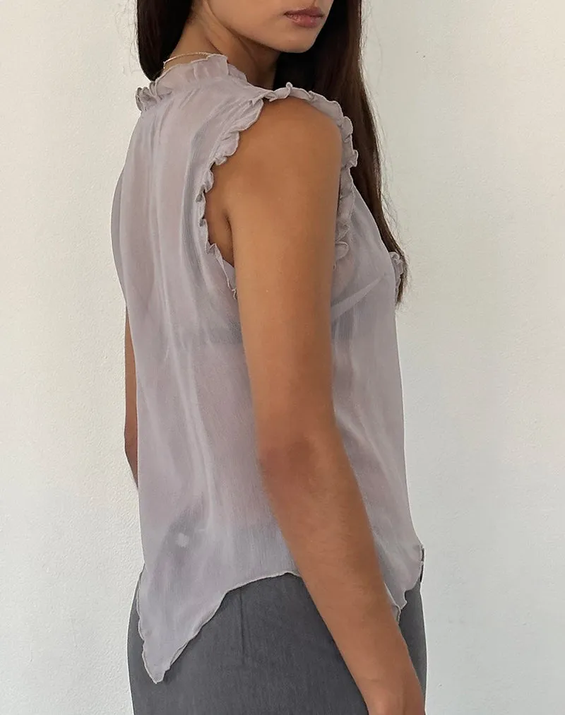 Rosalinda Top in Chiffon Lilac Grey