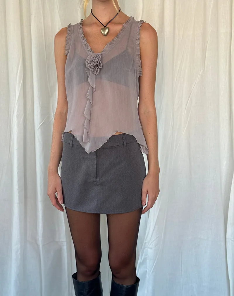 Rosalinda Top in Chiffon Lilac Grey