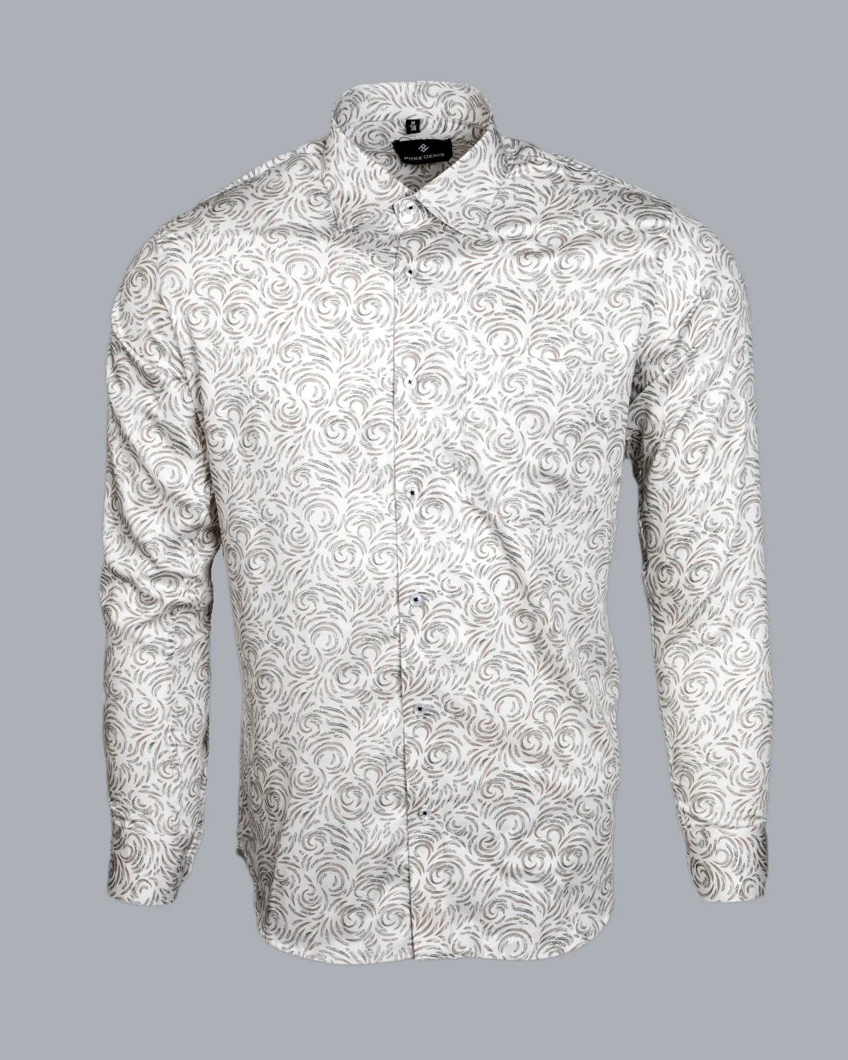 SAND CREAM WHITE  WITH VILAYCHI PRINTED COTTON SHIRT