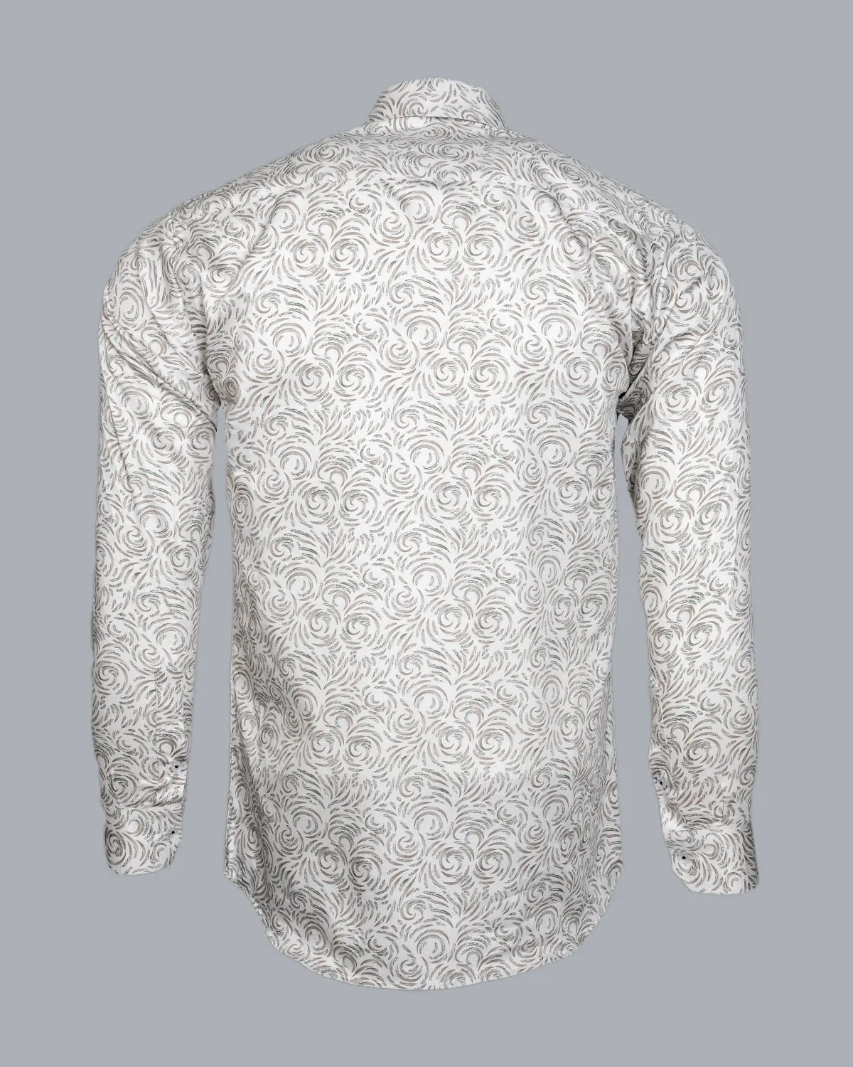 SAND CREAM WHITE  WITH VILAYCHI PRINTED COTTON SHIRT