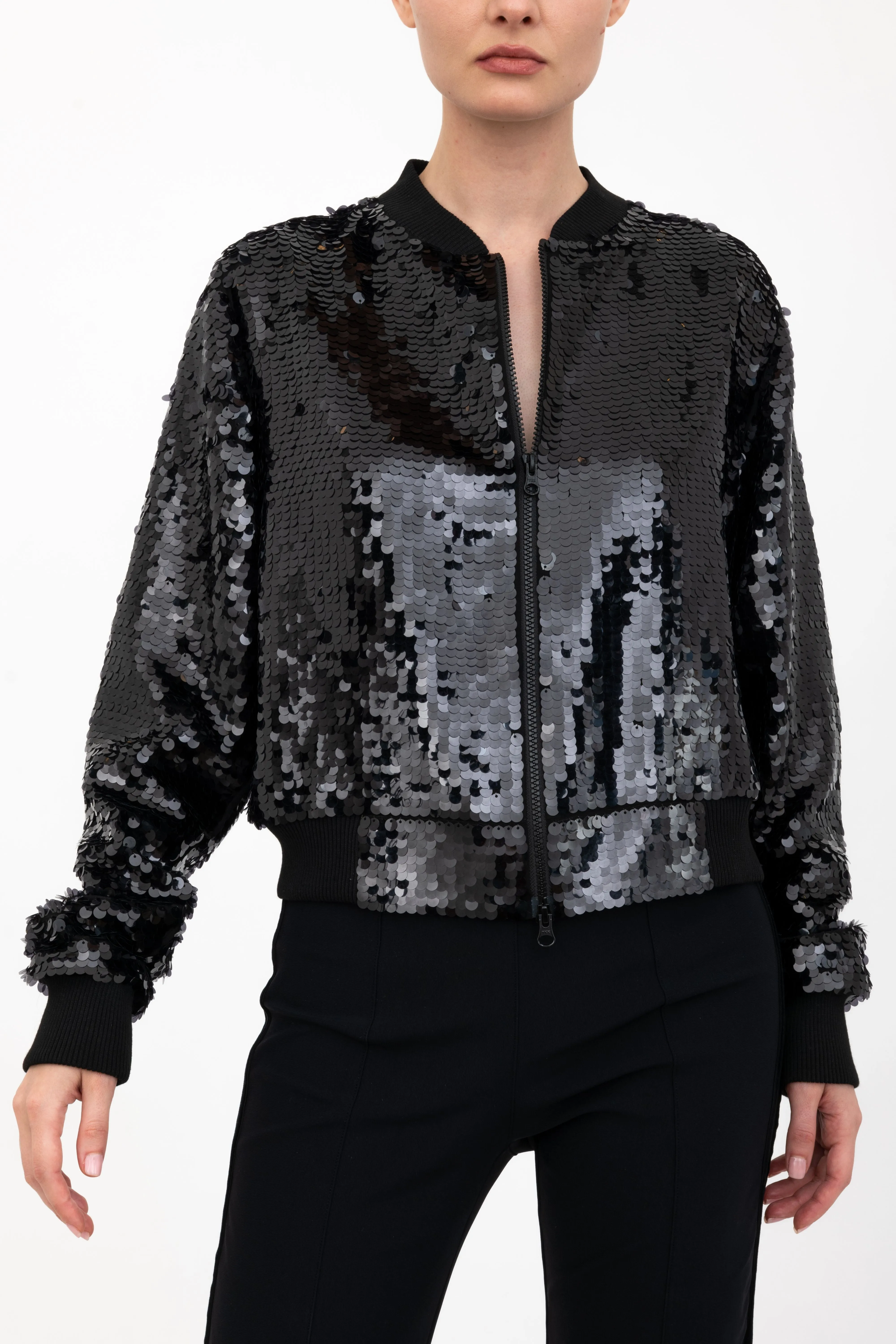 Sequins Bomber Jacket - AMARANTE H24