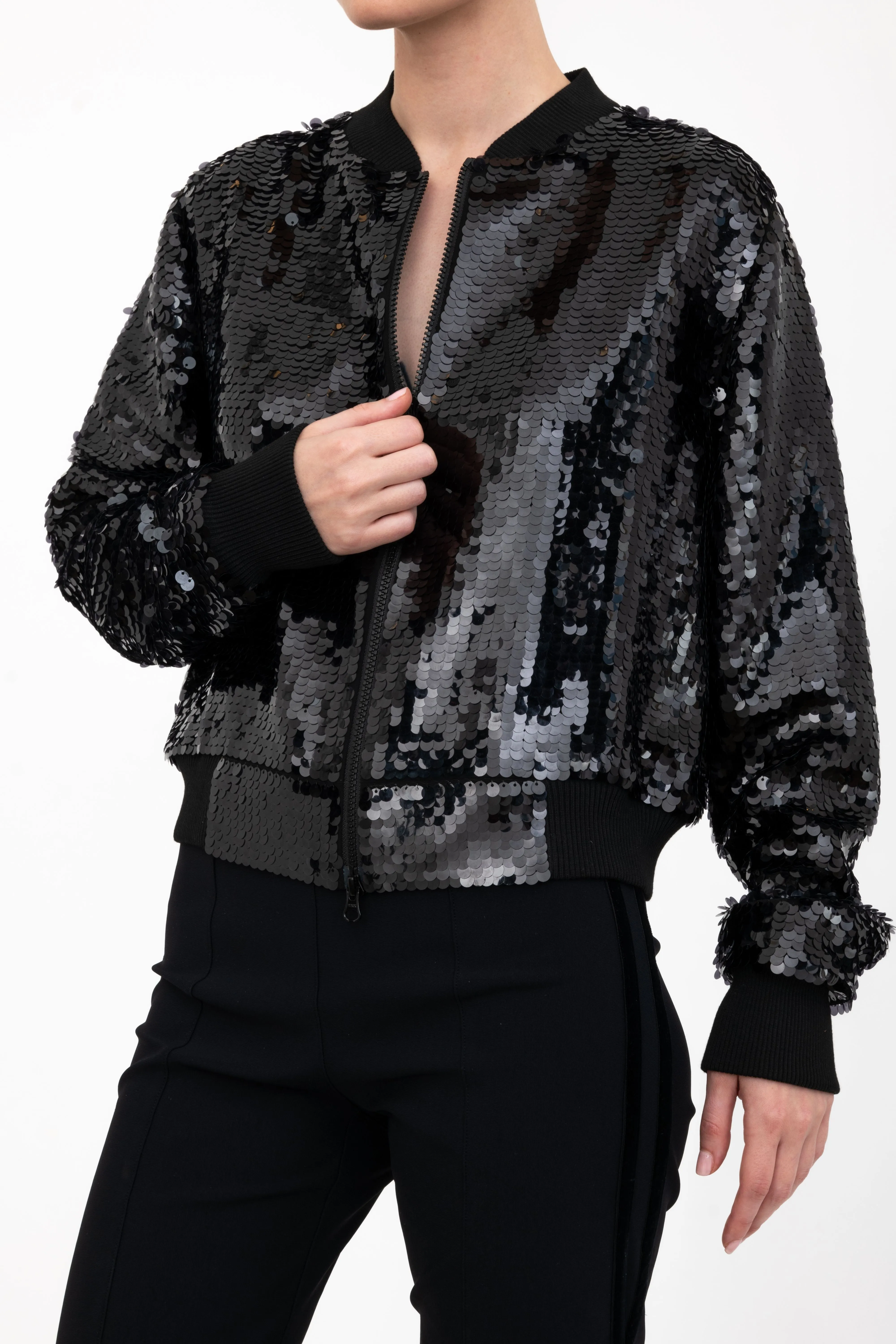 Sequins Bomber Jacket - AMARANTE H24