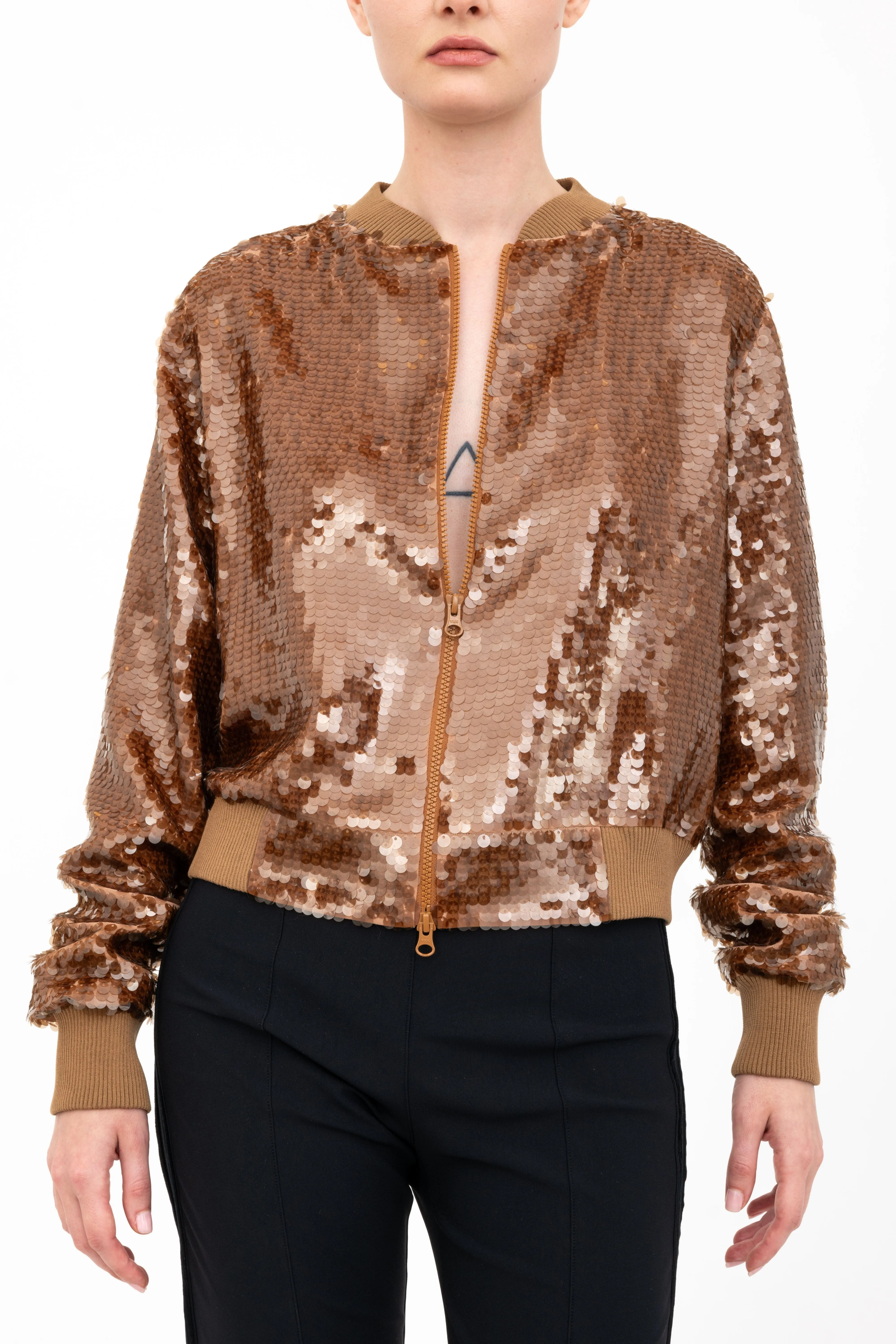 Sequins Bomber Jacket - AMARANTE H24