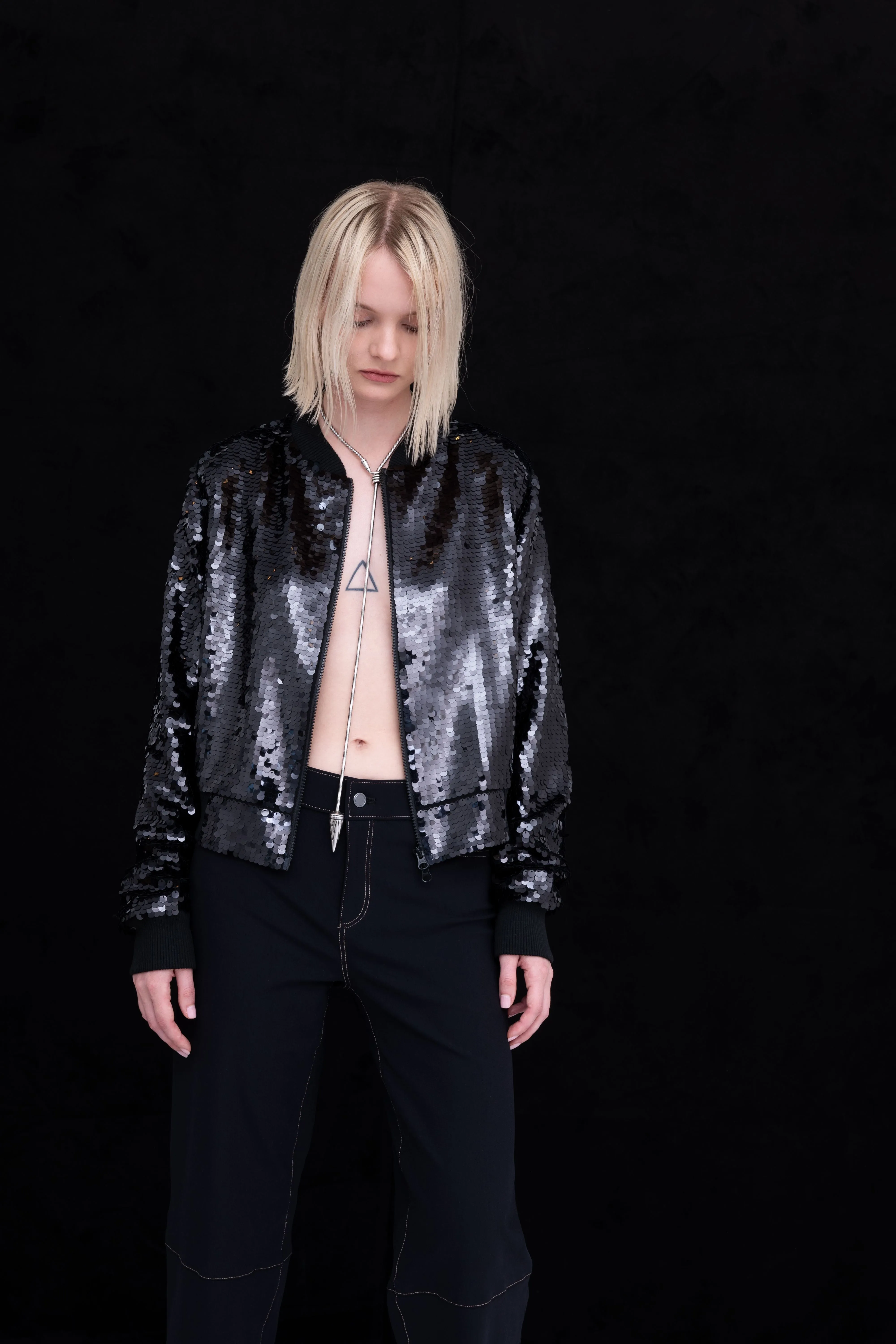 Sequins Bomber Jacket - AMARANTE H24