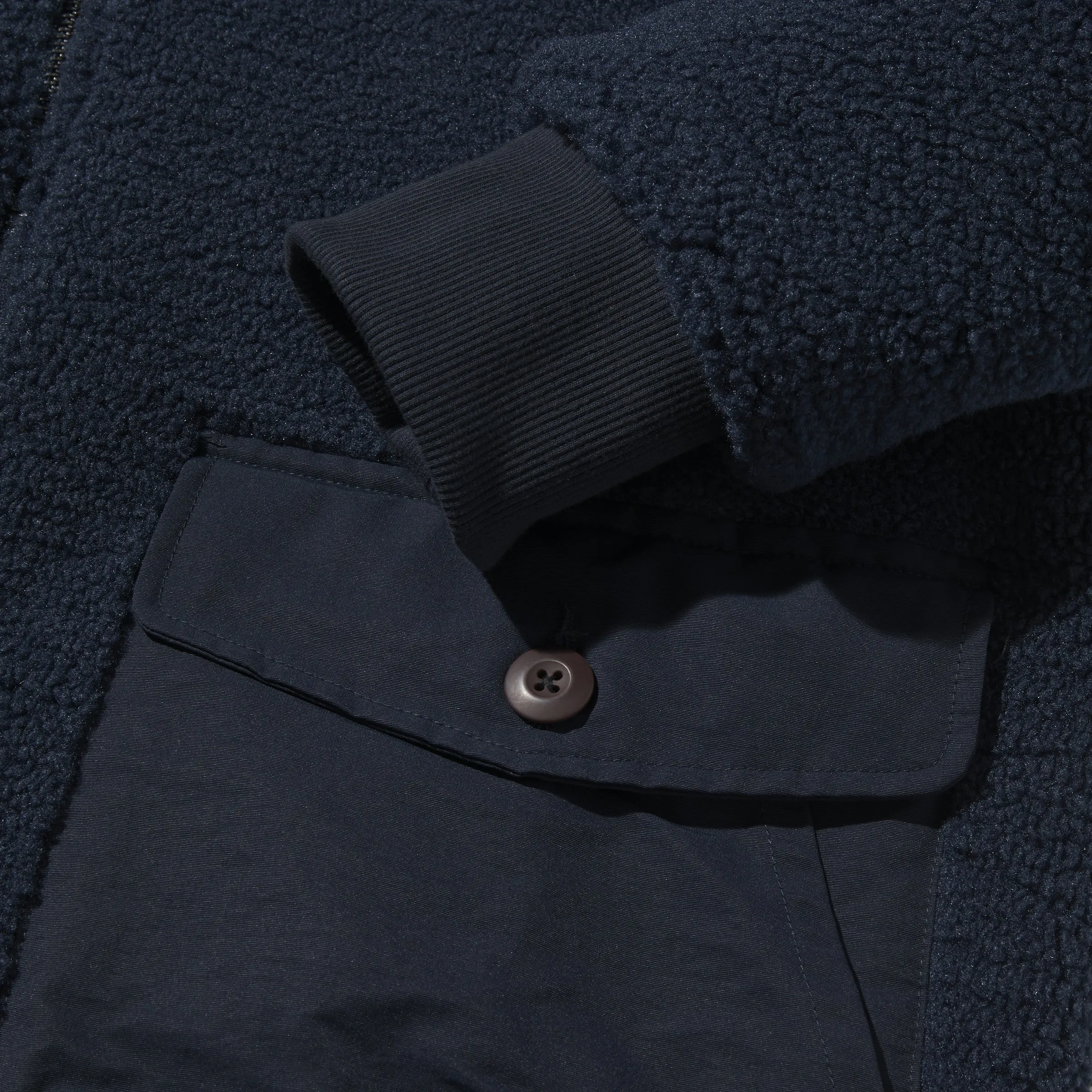 Sherpa Reversible Full Zip Jacket- Navy