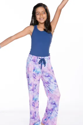 Simply Soft Racerback Tank & Karate Pant - Denim Purple Tie Dye