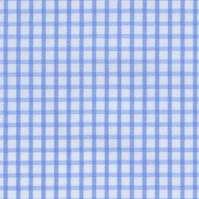 Sky Blue Box Check on White Classic Custom Shirt 100c 70*70 San064a