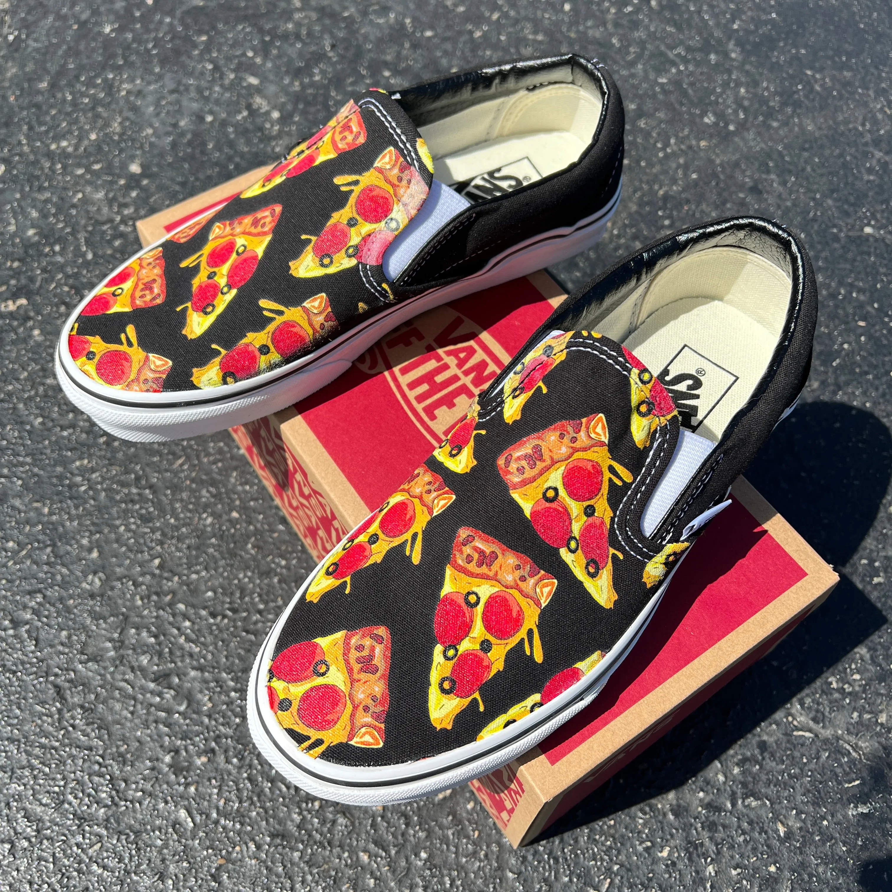 Slice O' Pizza Slip-Ons - Custom Pizza Slip Ons