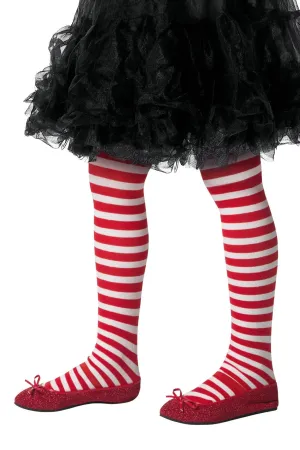 Striped Tights, Childs, Red & White