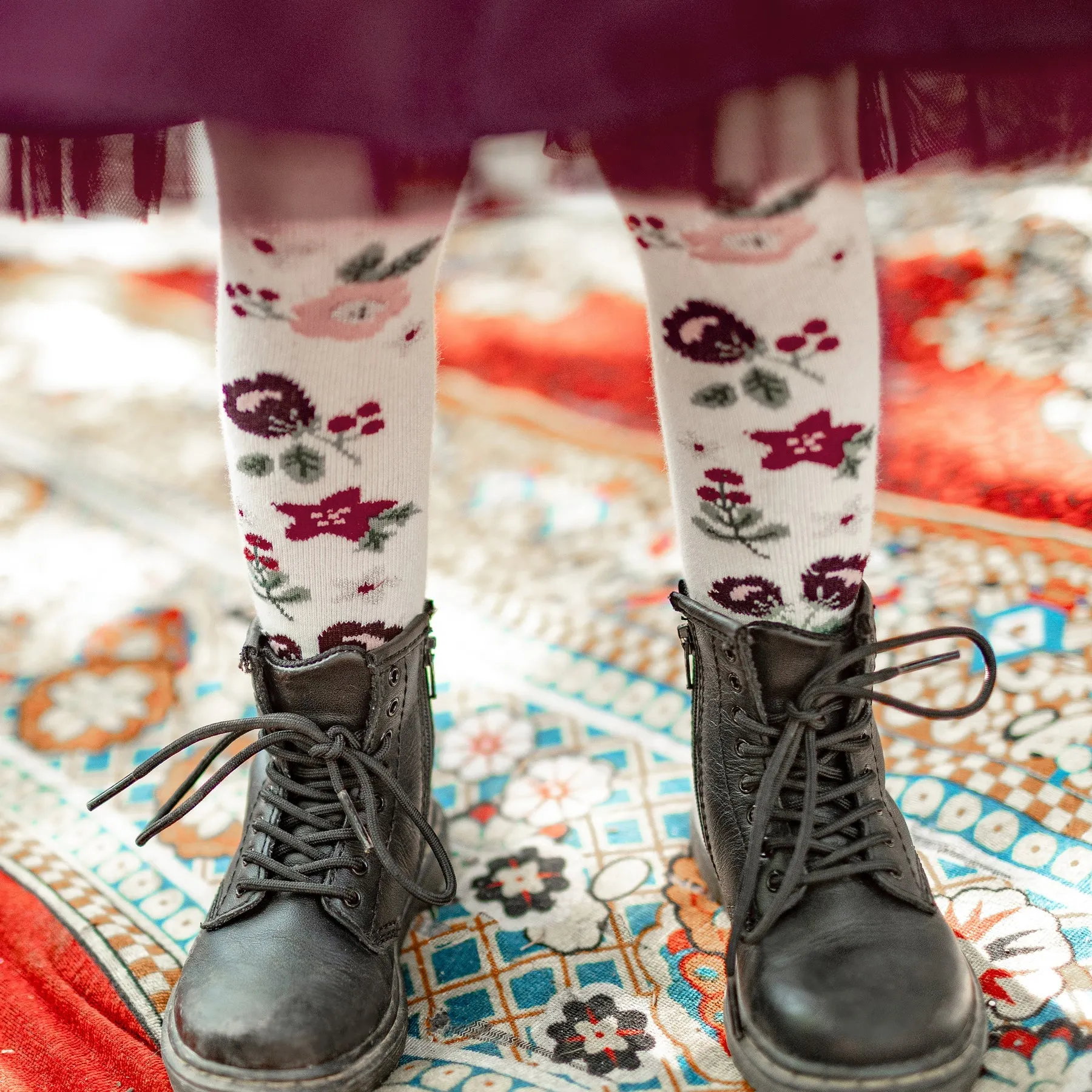 The Holiday Floral Tights - BABY