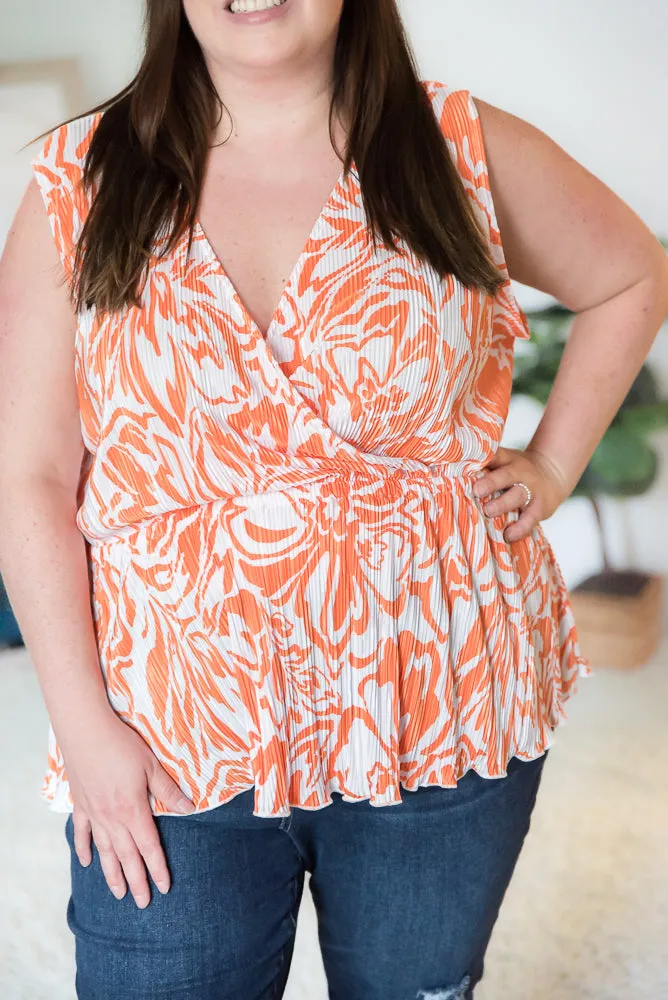 The Orange Swirl Sleeveless Top [Online Exclusive]