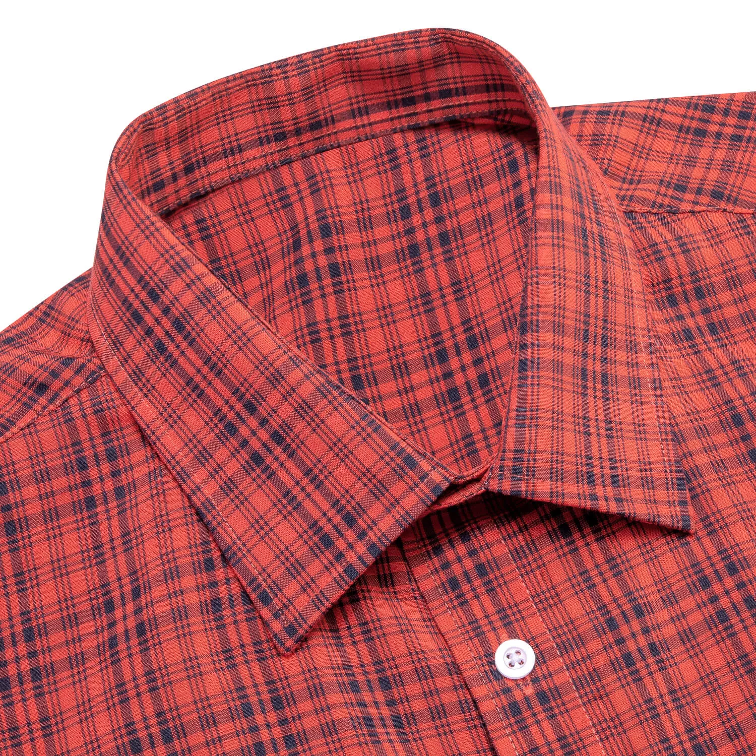 Ties2you Button Down Shirt Red Black Brown Woven Plaid Men's Silk Shirt