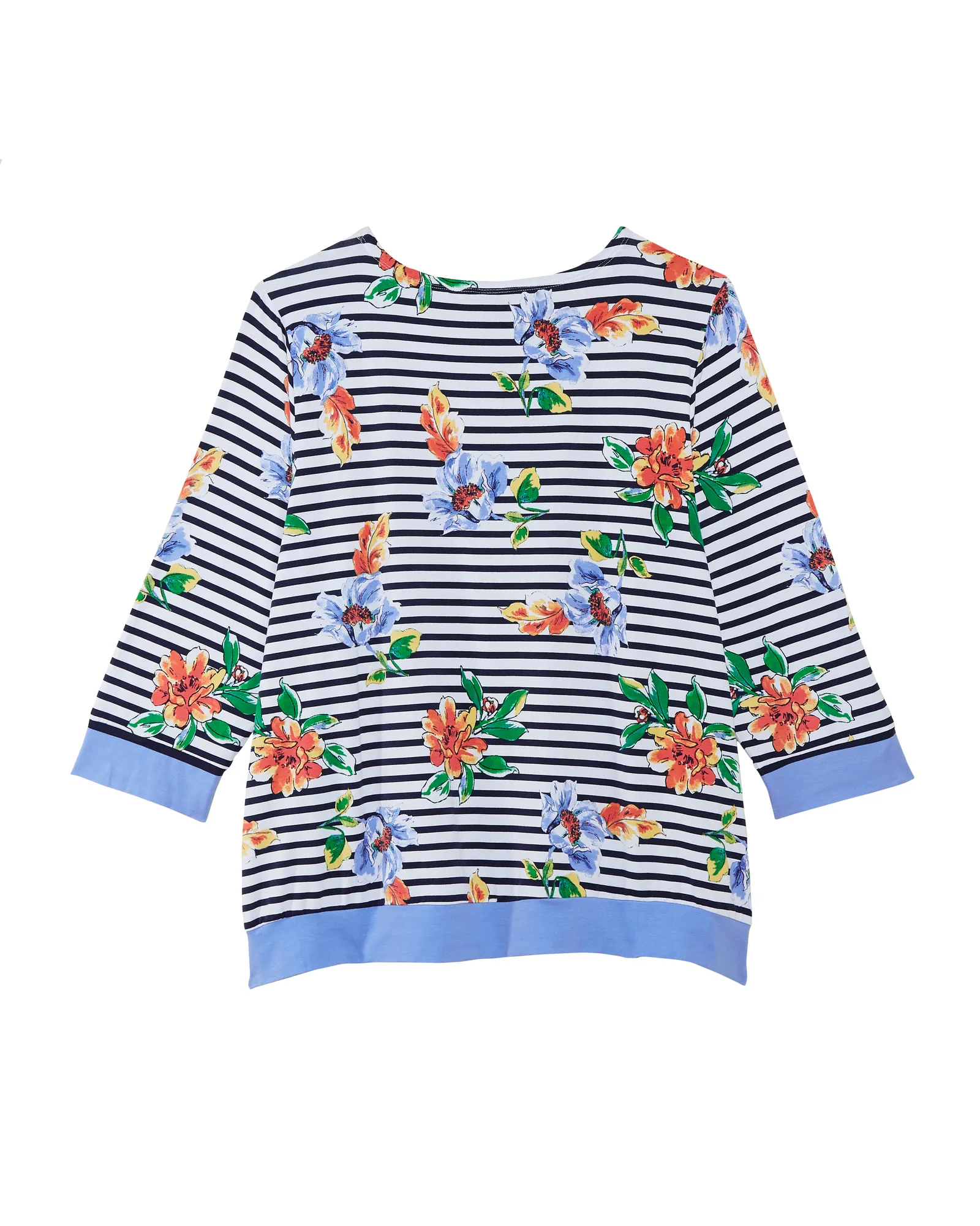 Tiffany Side Tie Top | Light Blue / Orange