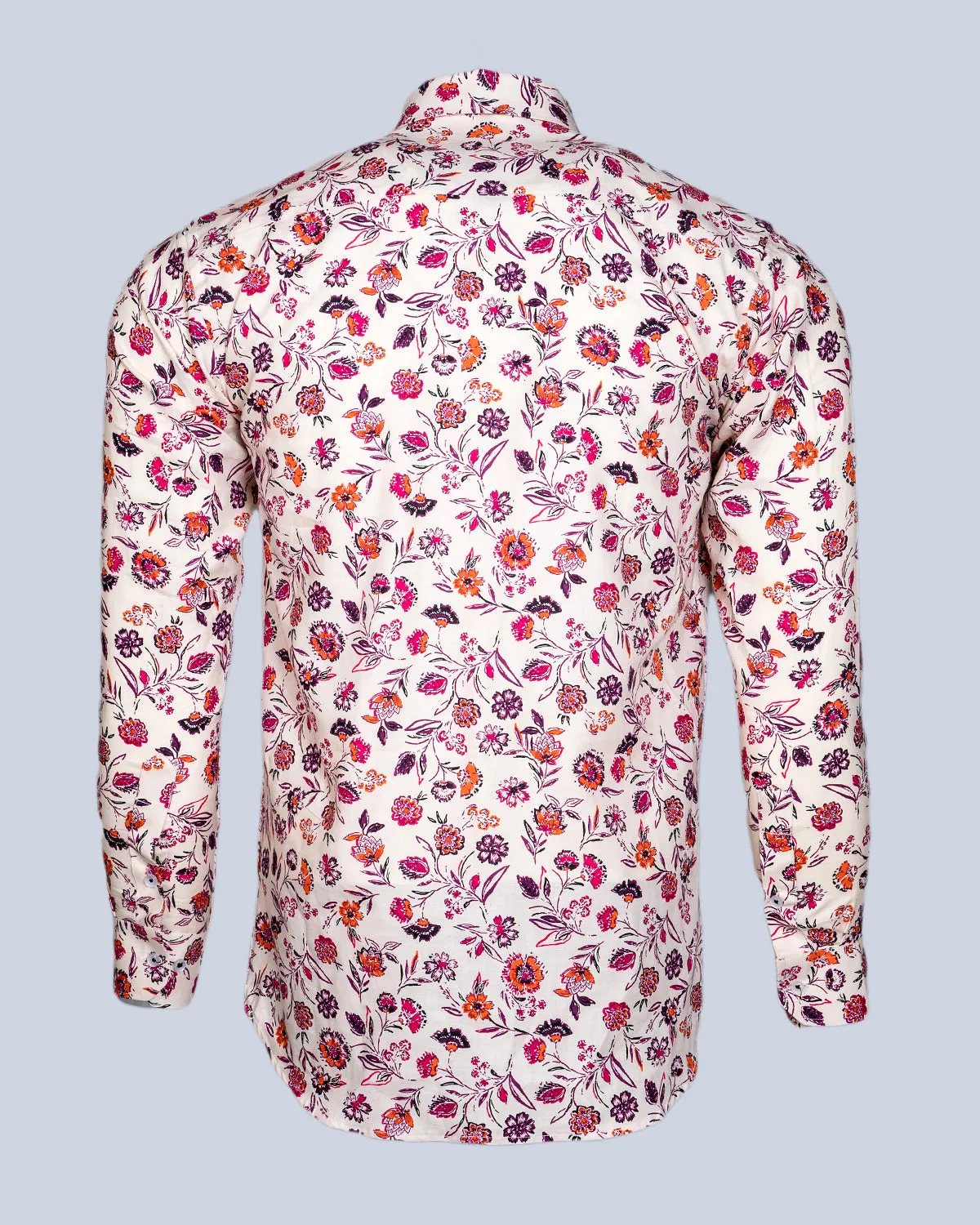 TIMBERWOLF LIGHT GRAY MULTICOLOUR FLORAL PRINTED SUPER SOFT PREMIUM COTTON SHIRT