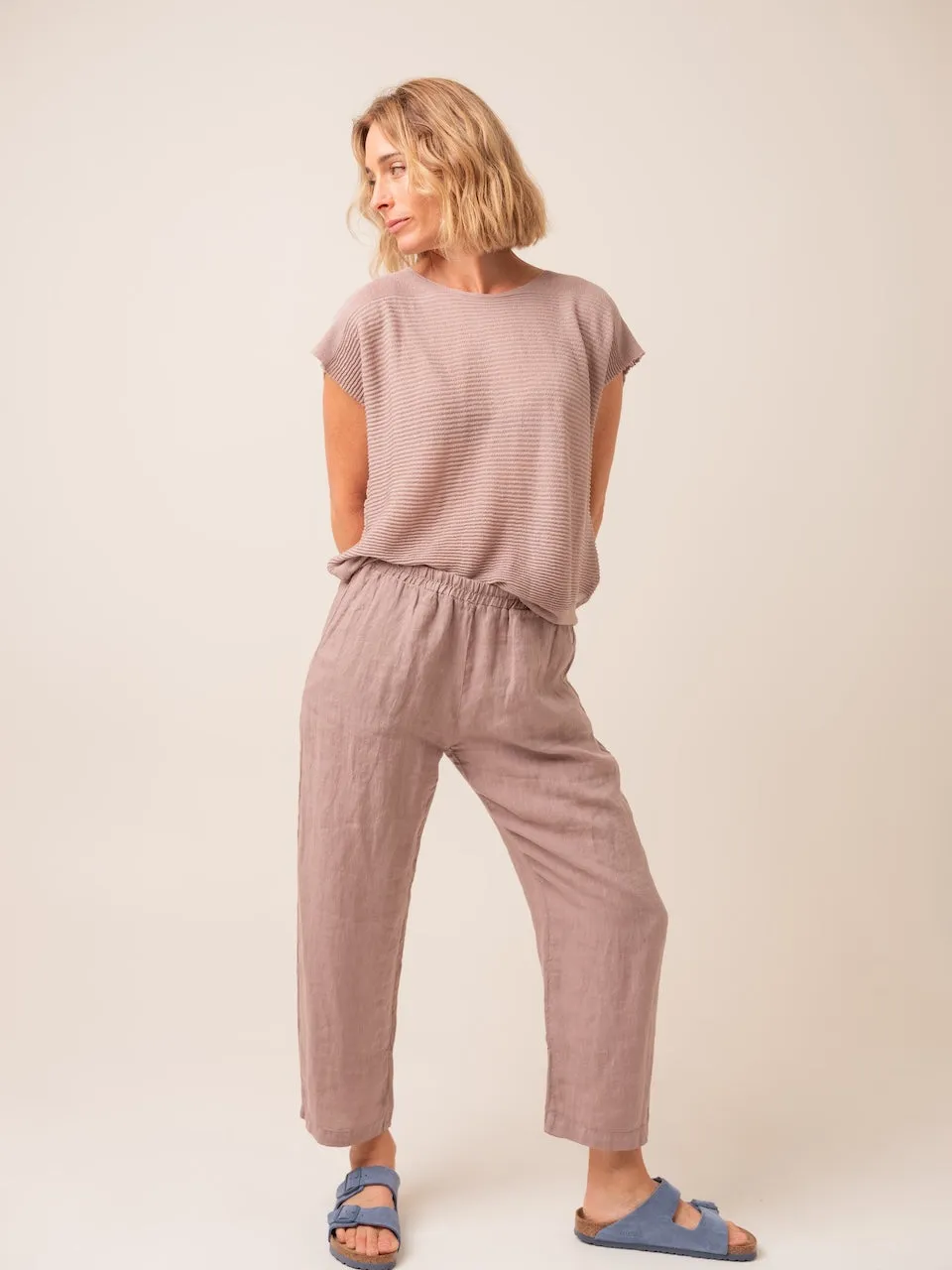 Transit Par Such Light weight Knit Top in Mauve