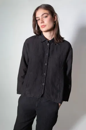 Transit Par Such Linen Shirt Jacket in Black