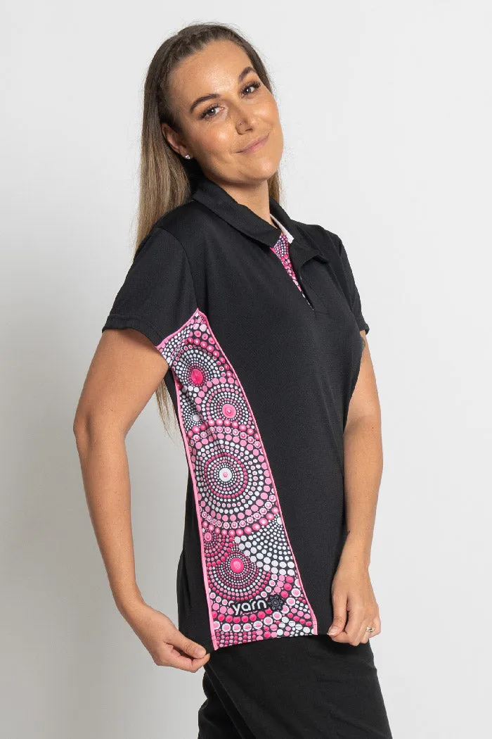 Tribe Of Women Bamboo (Simpson) Black Women's Fitted Polo Shirt