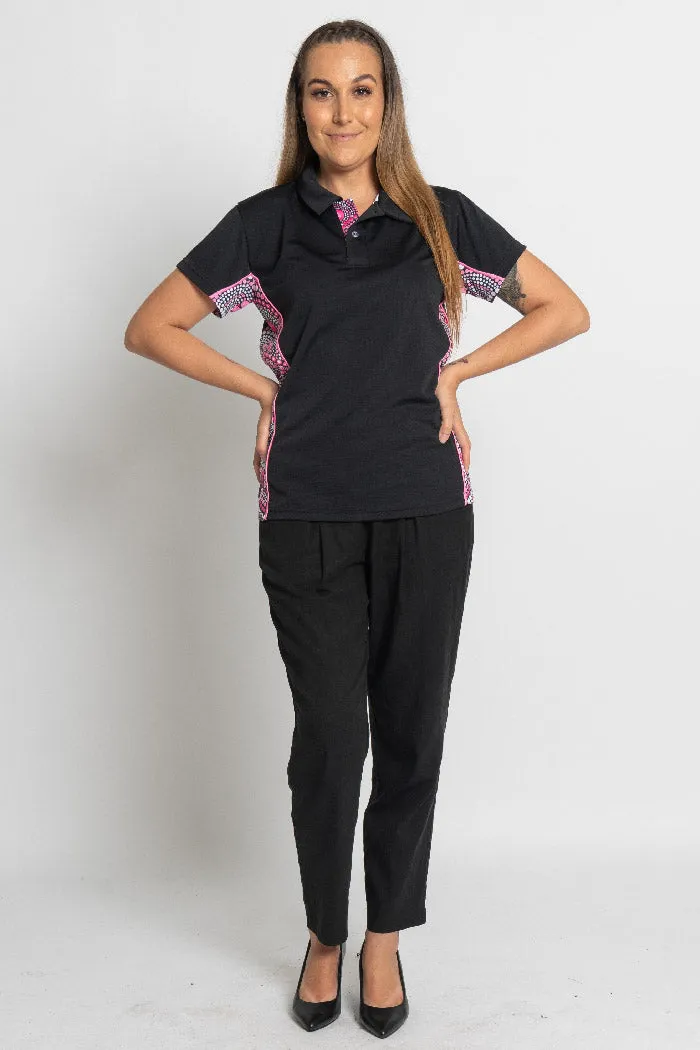 Tribe Of Women Bamboo (Simpson) Black Women's Fitted Polo Shirt