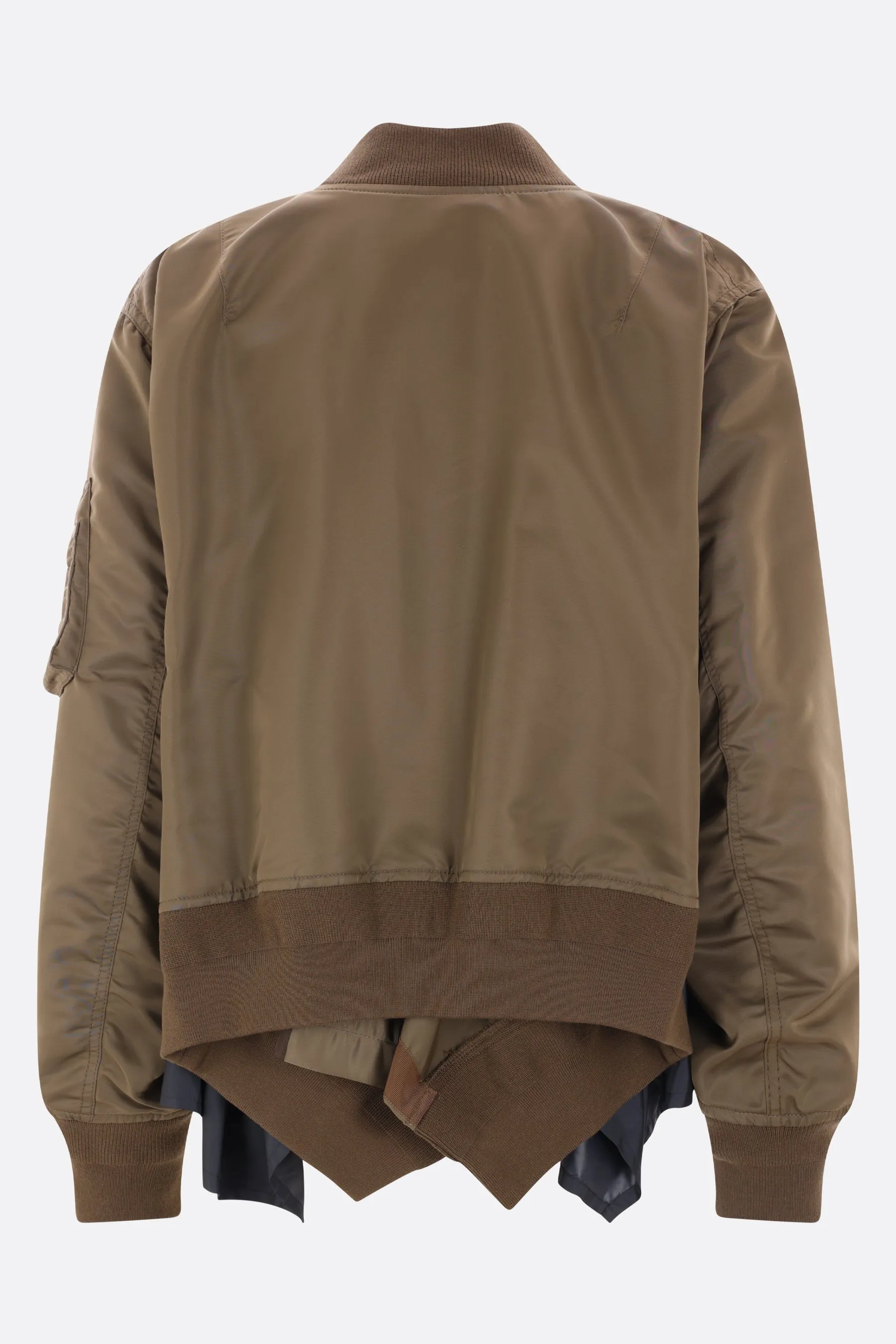 twill asymmetric bomber jacket