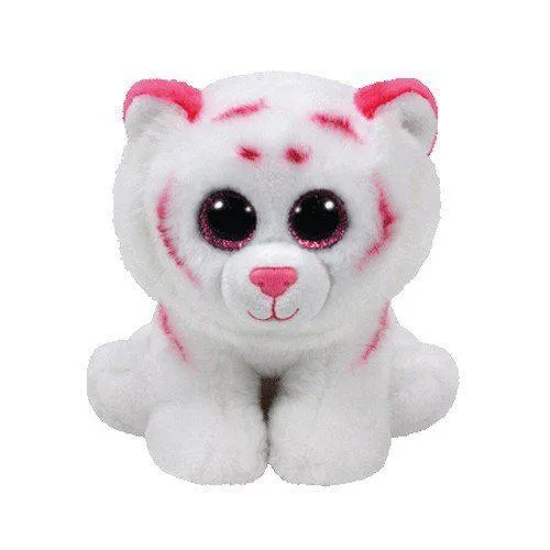 TY Beanie Boos Plush Tabor - Pink & White Tiger Stuffed Animal 6 inches