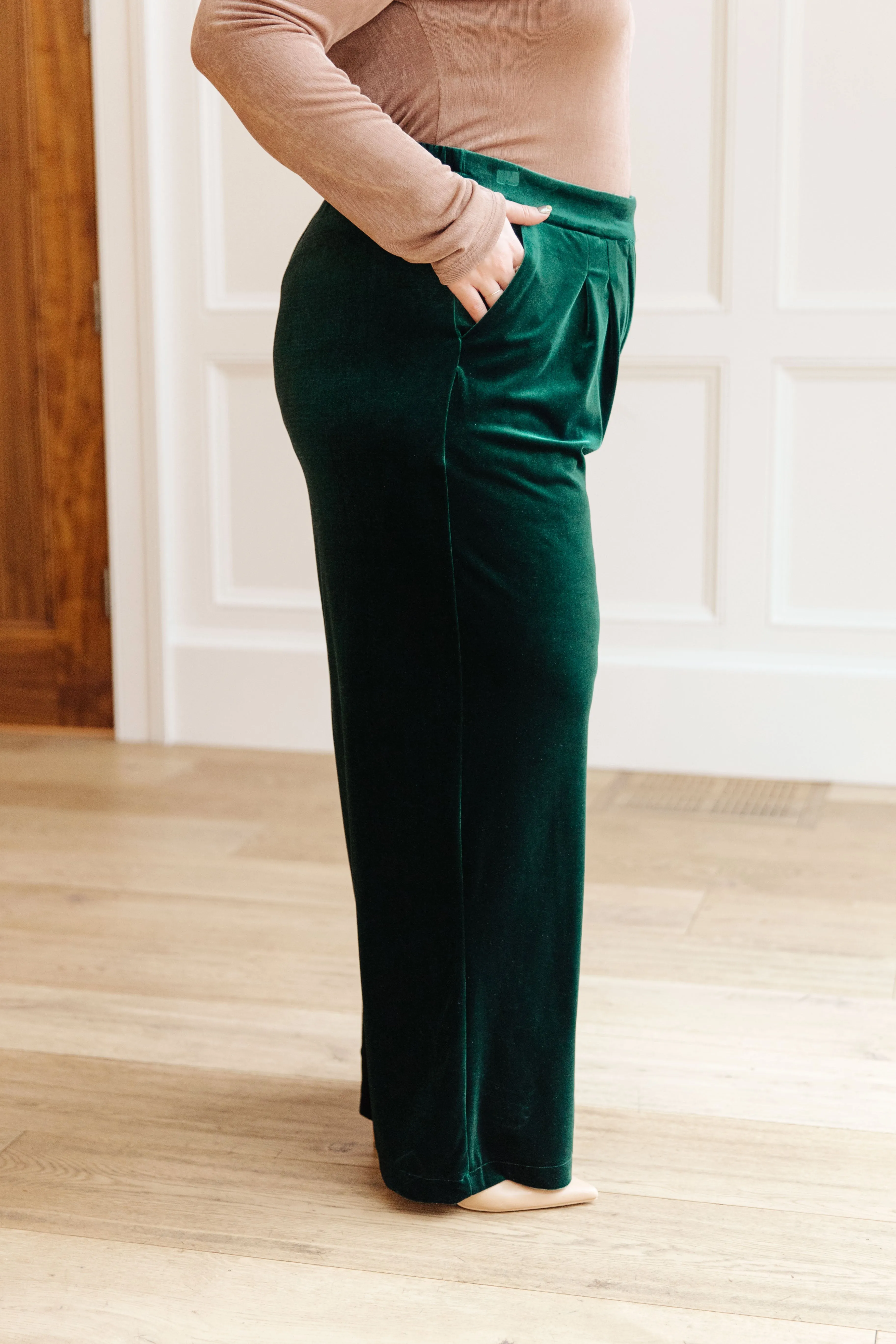 Velvet Elvis Wide Leg Velvet Pants - Very J