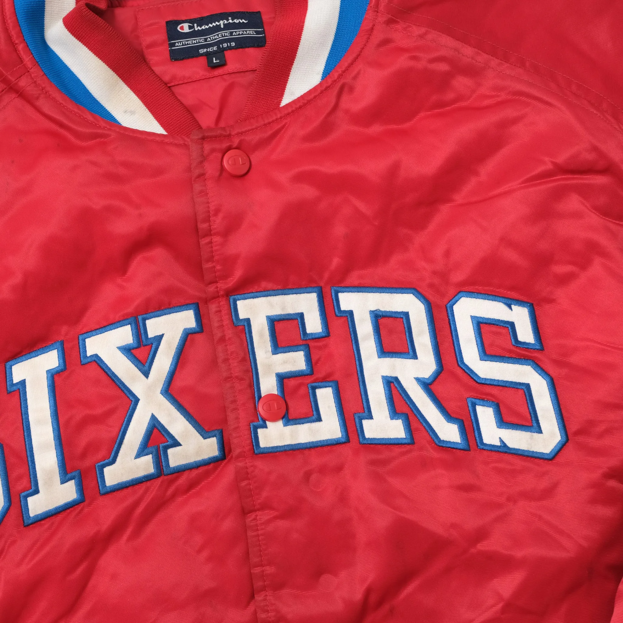 Vintage Champion Philadelphia 76ers Bomber Jacket Large