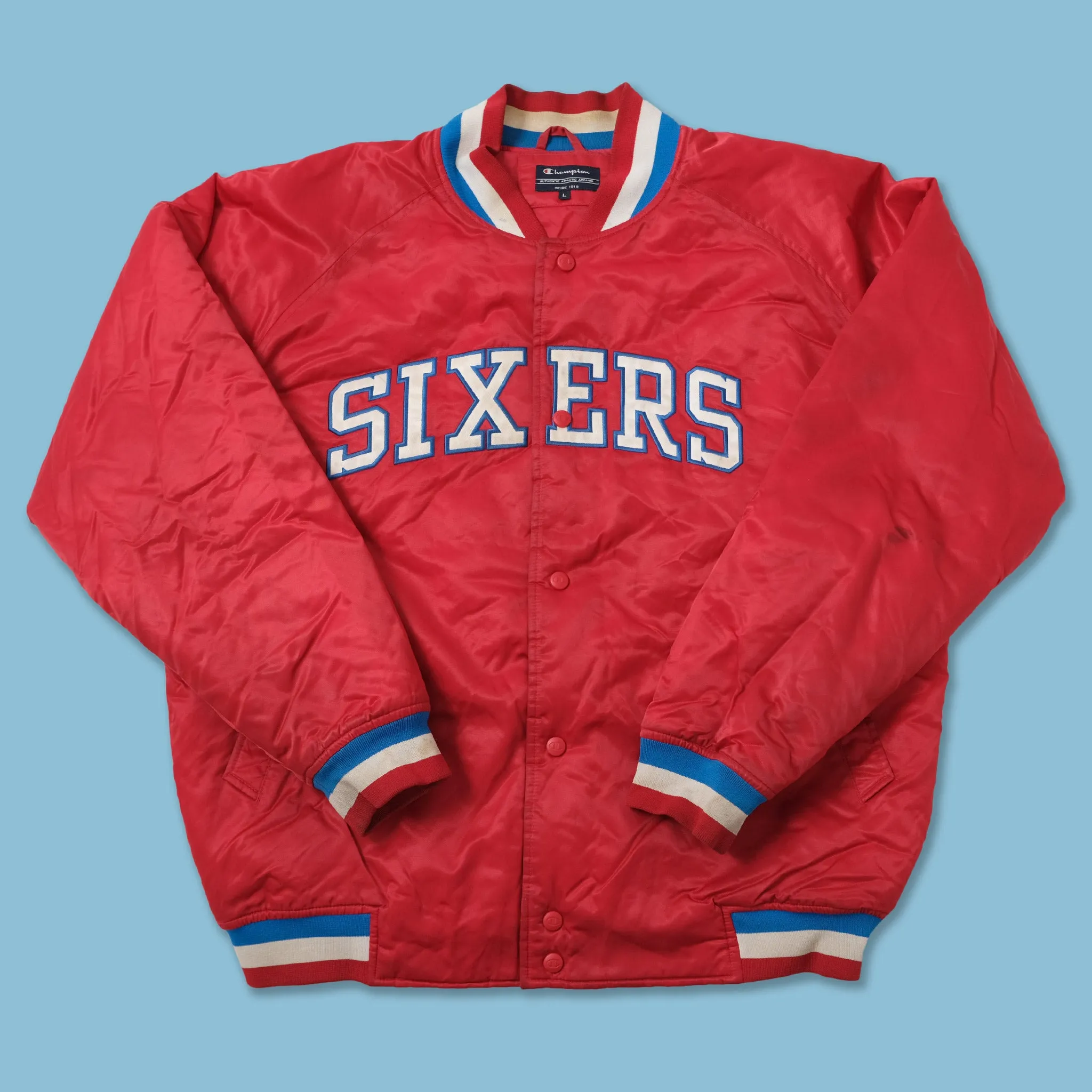 Vintage Champion Philadelphia 76ers Bomber Jacket Large