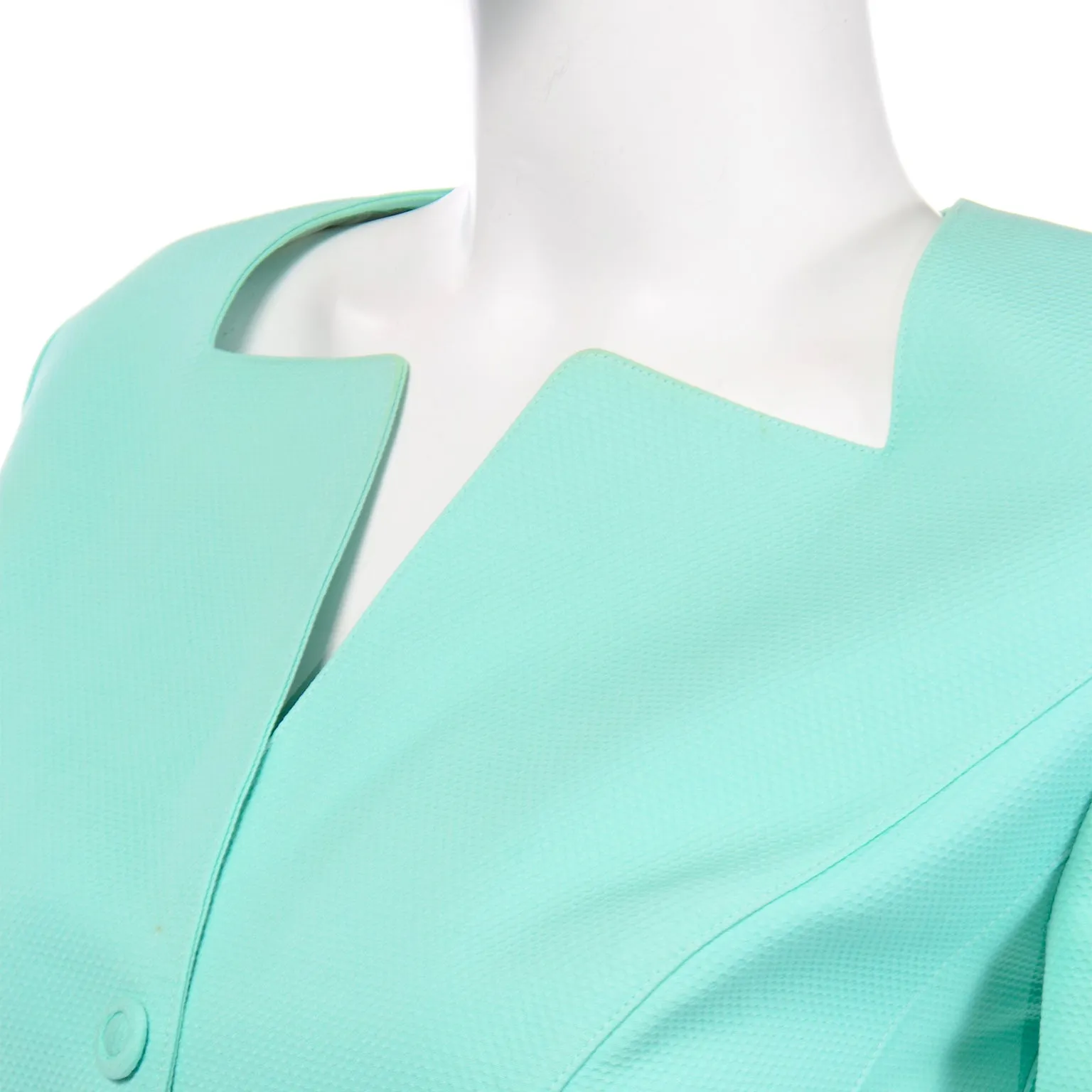 Vintage Thierry Mugler Mint Green Skirt and Jacket Suit