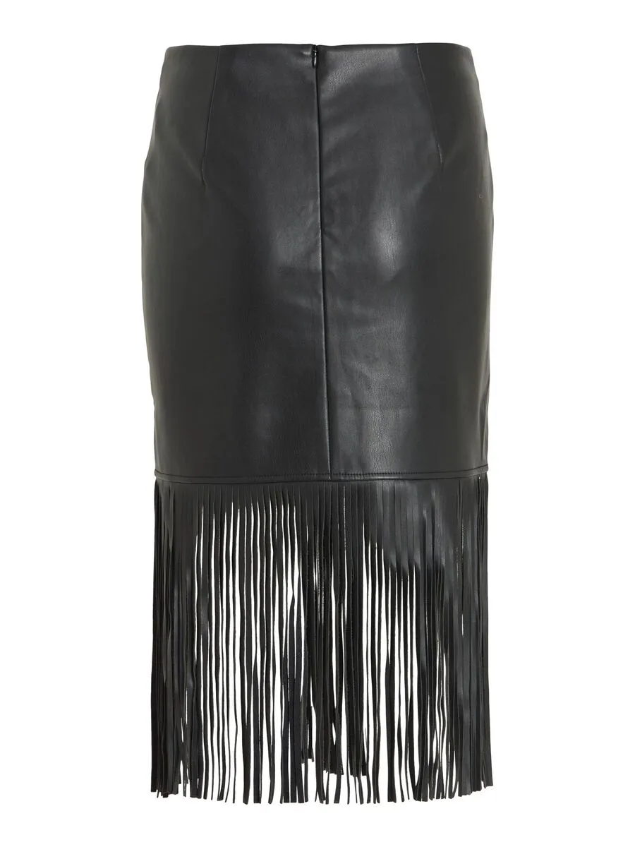 Vipen Coated Frill Skirt (Black Beauty)