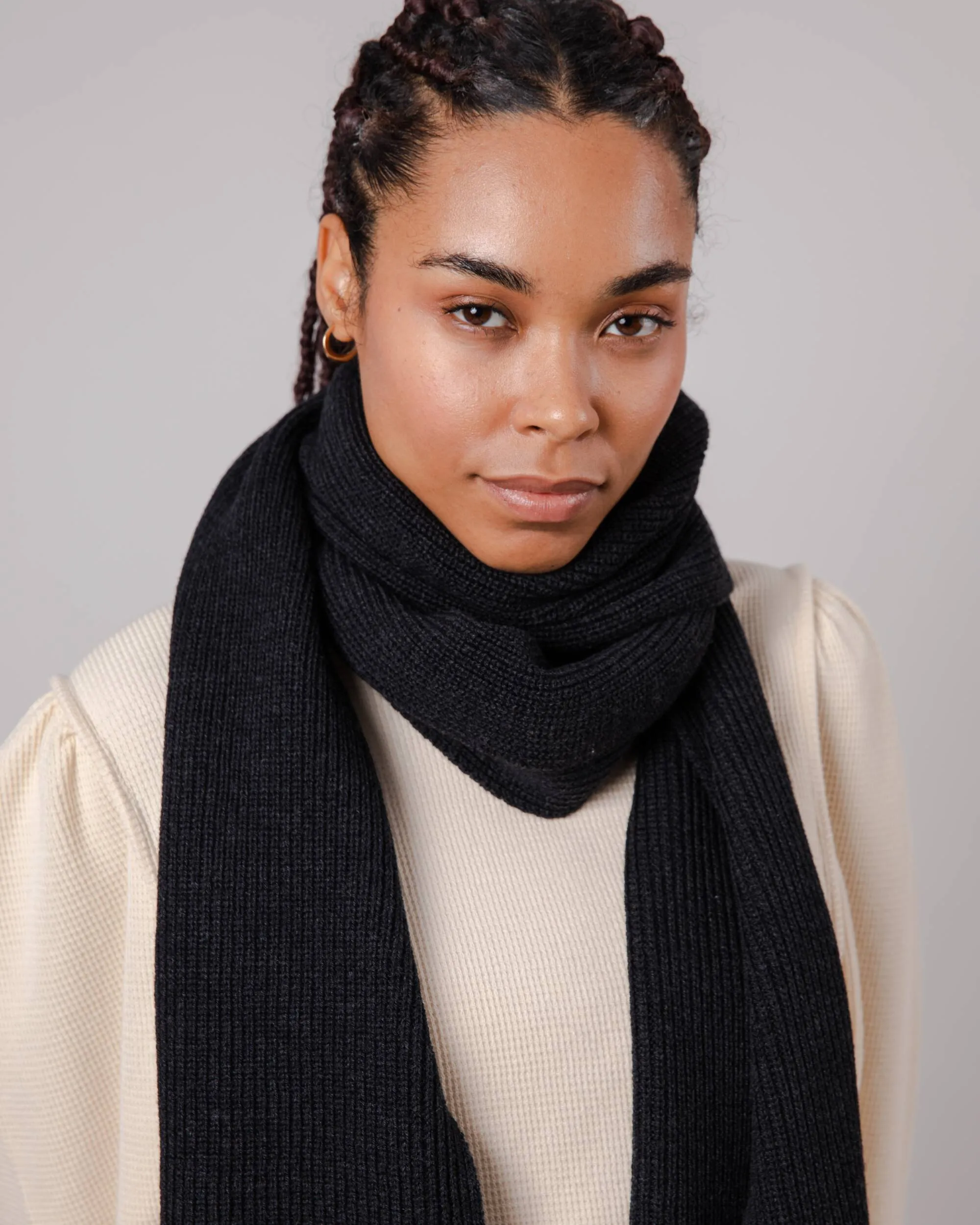 Waterfront Wool Scarf Black