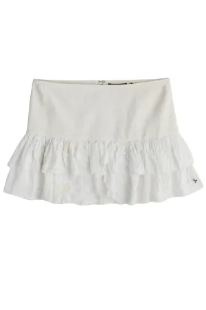 White Isla Flower Applique Skirt