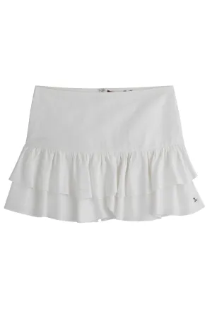 White Silk Combo Skirt