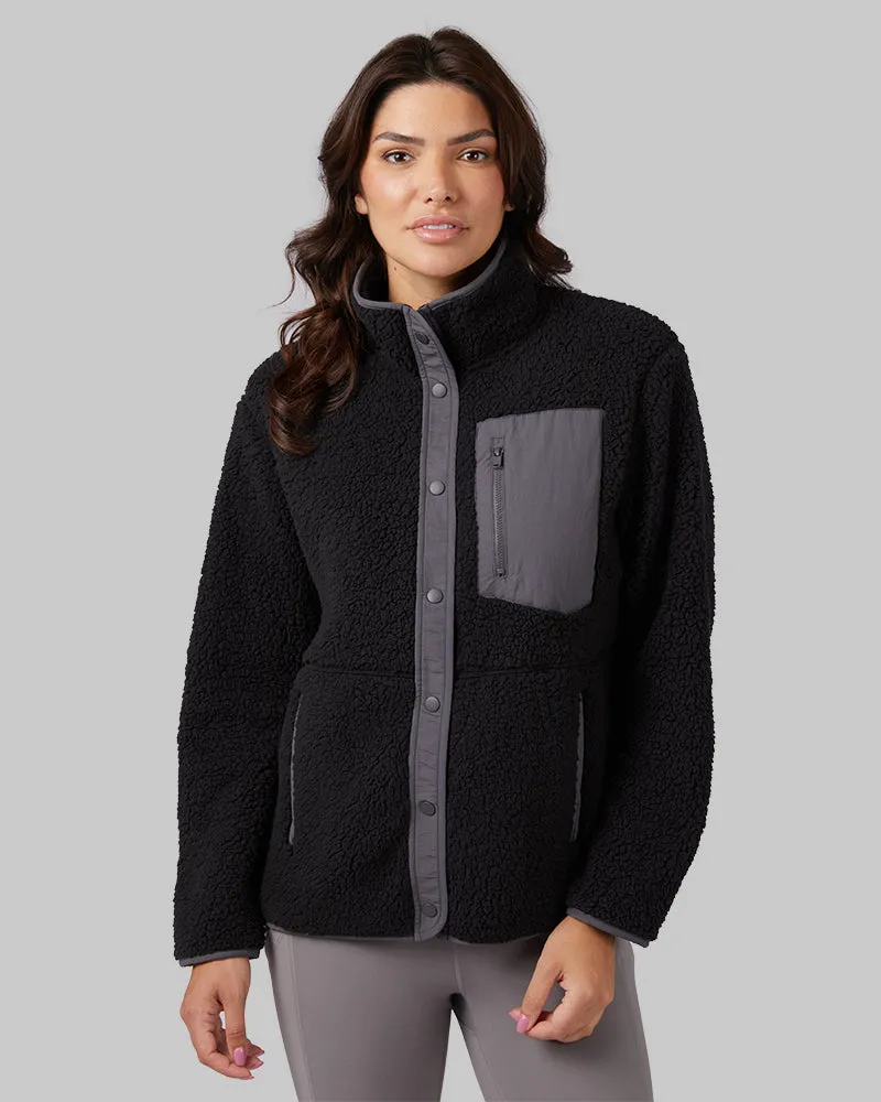 WOMEN'S COZY SHERPA SNAP JACKET